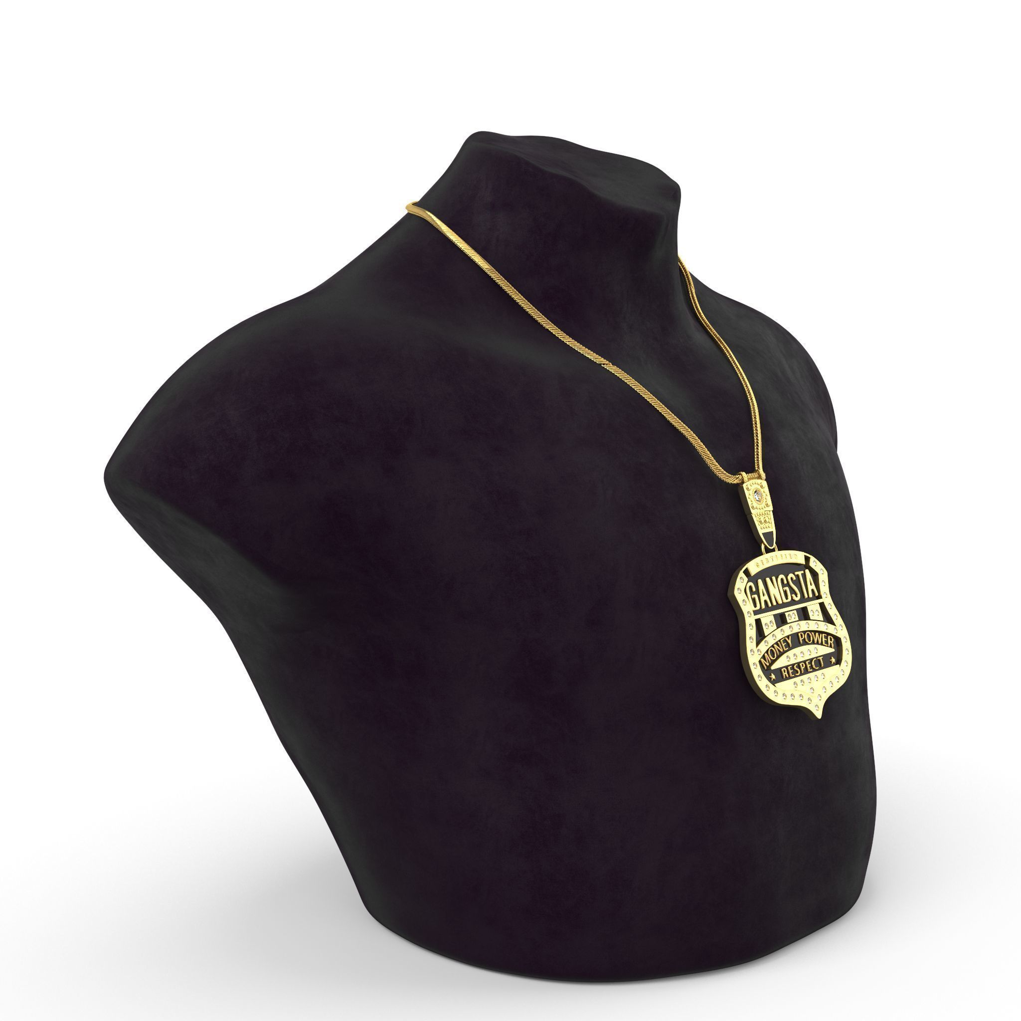 Gangsta Respect Jewelry Low-poly 3D model_6