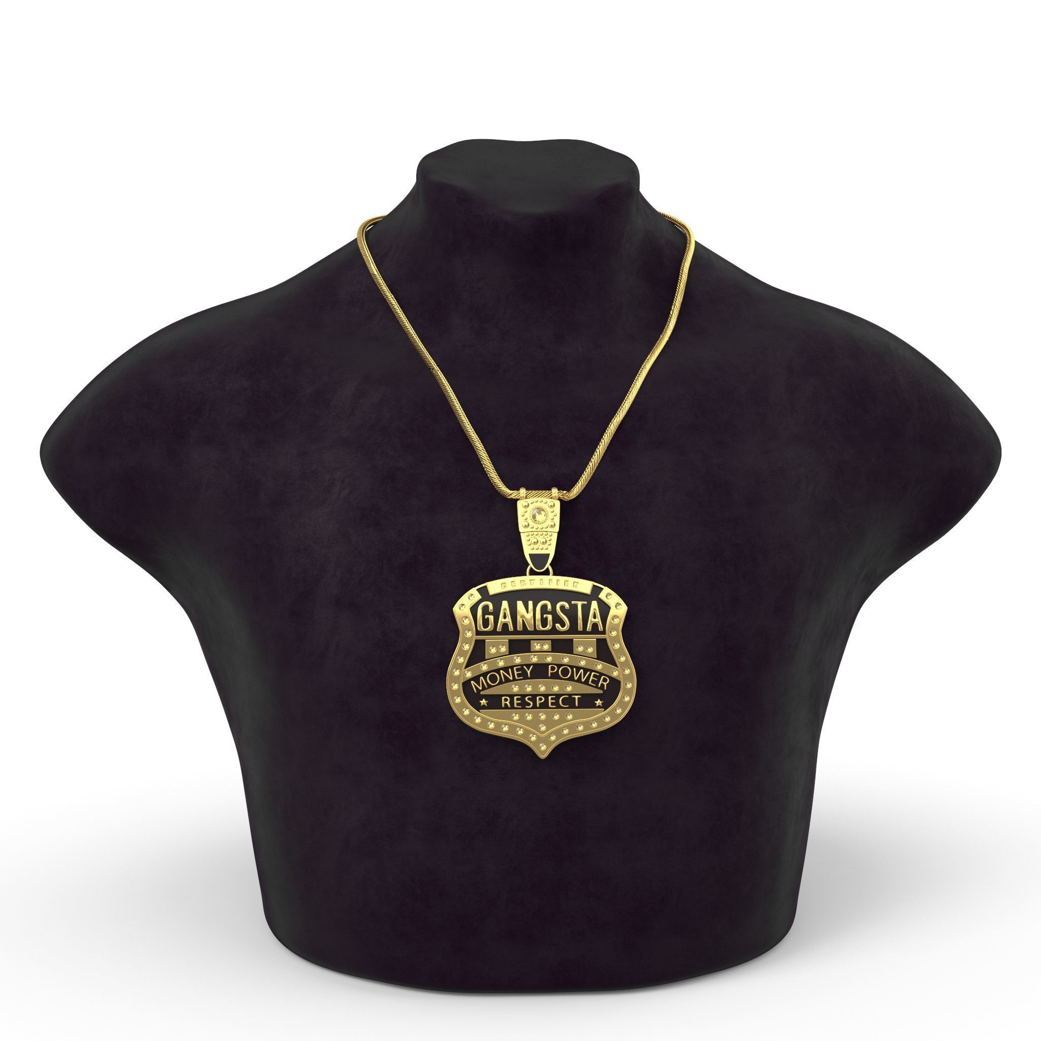Gangsta Respect Jewelry Low-poly 3D model_2