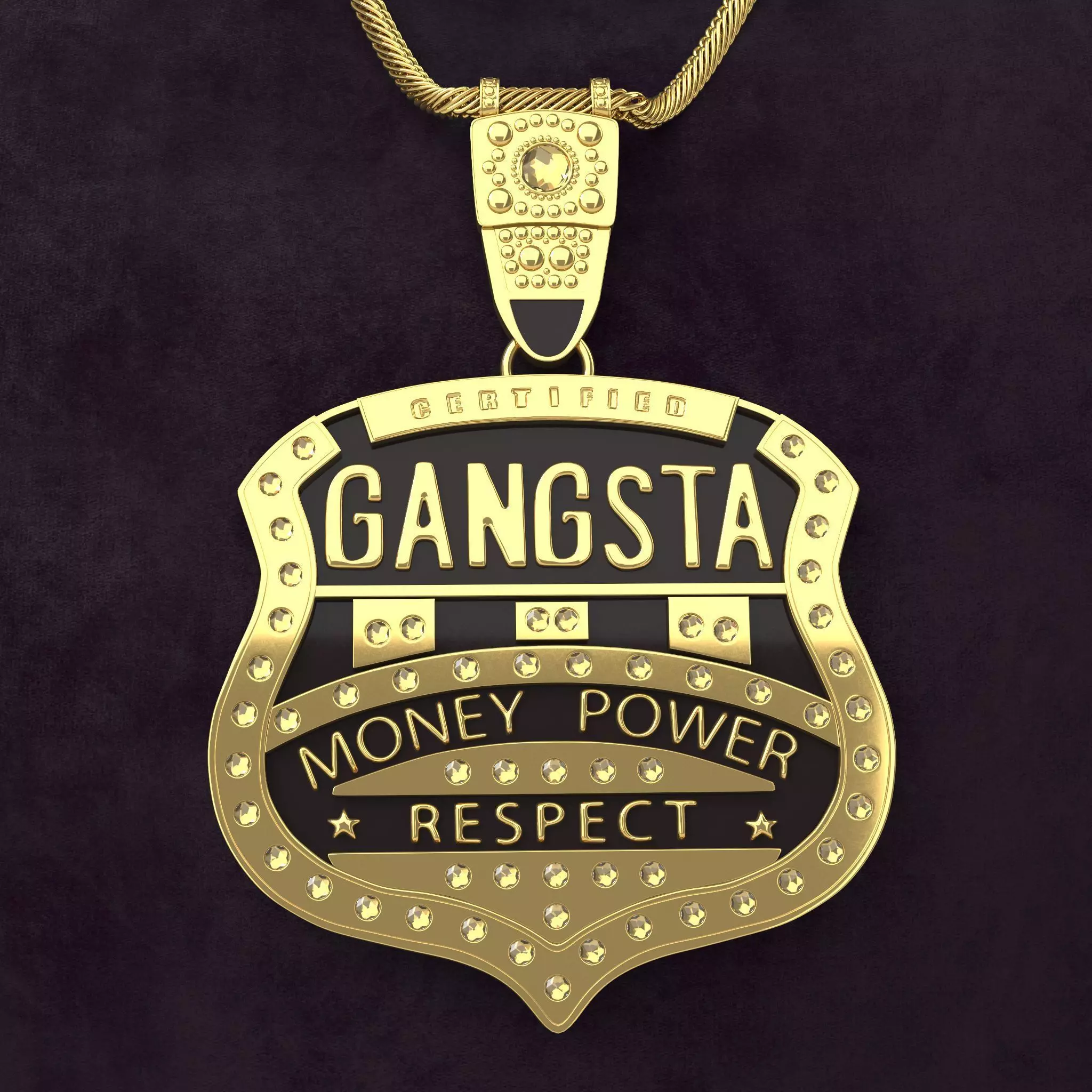 Gangsta Respect Jewelry Low-poly 3D model_0