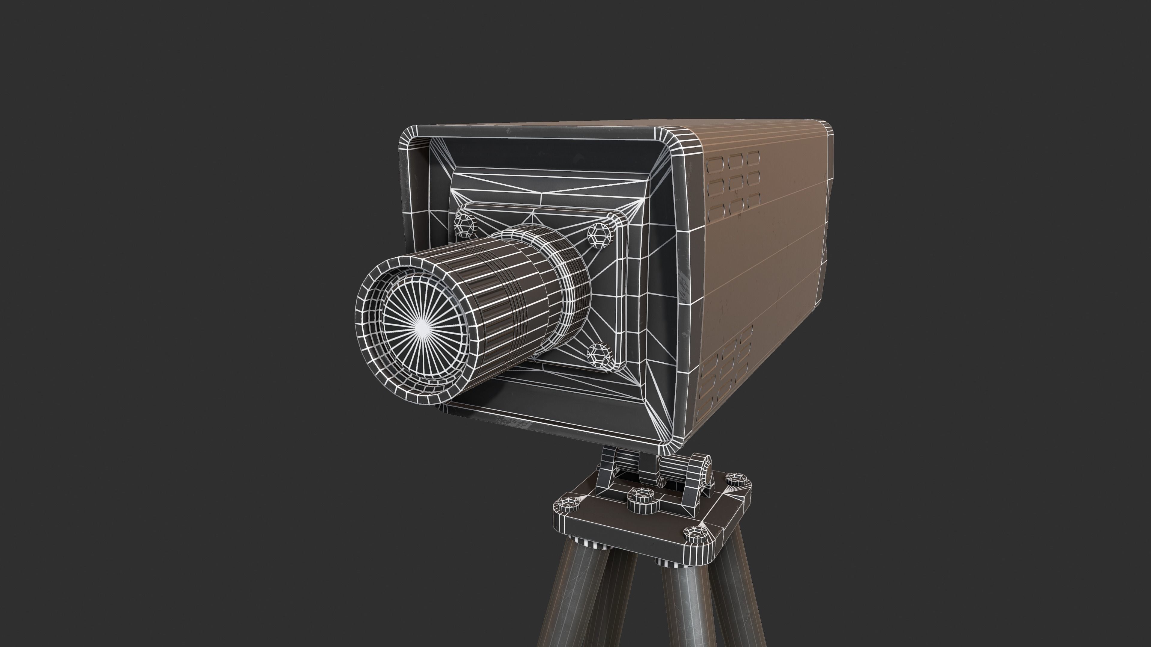 High Speed Camera 3D Low-poly 3D model_8