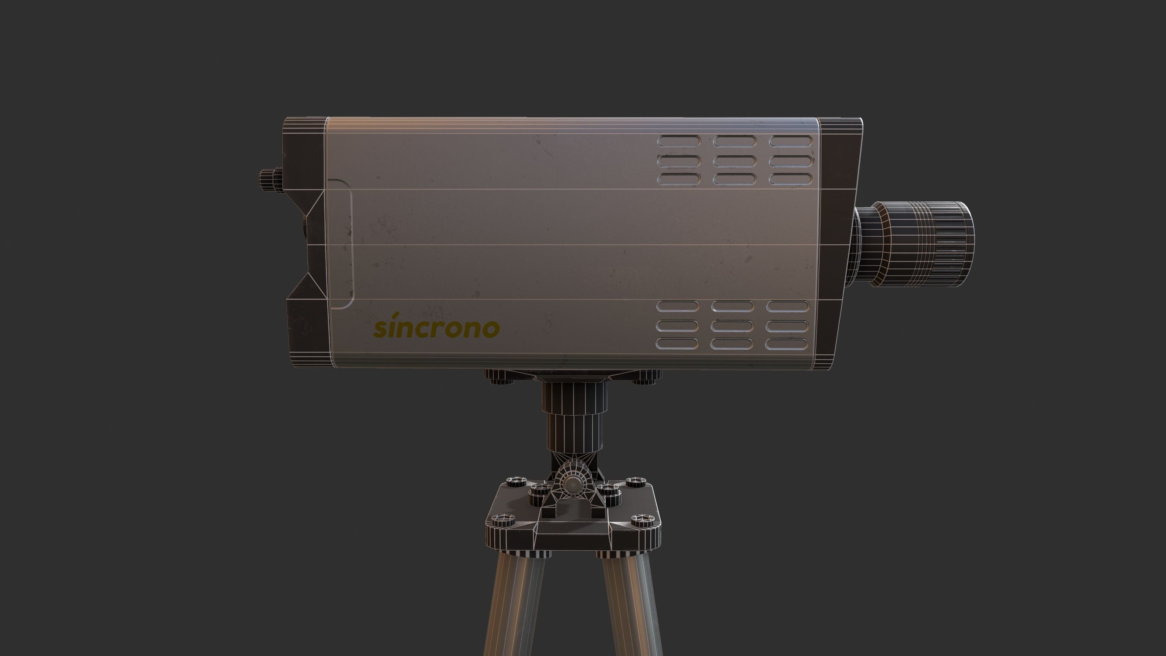High Speed Camera 3D Low-poly 3D model_9