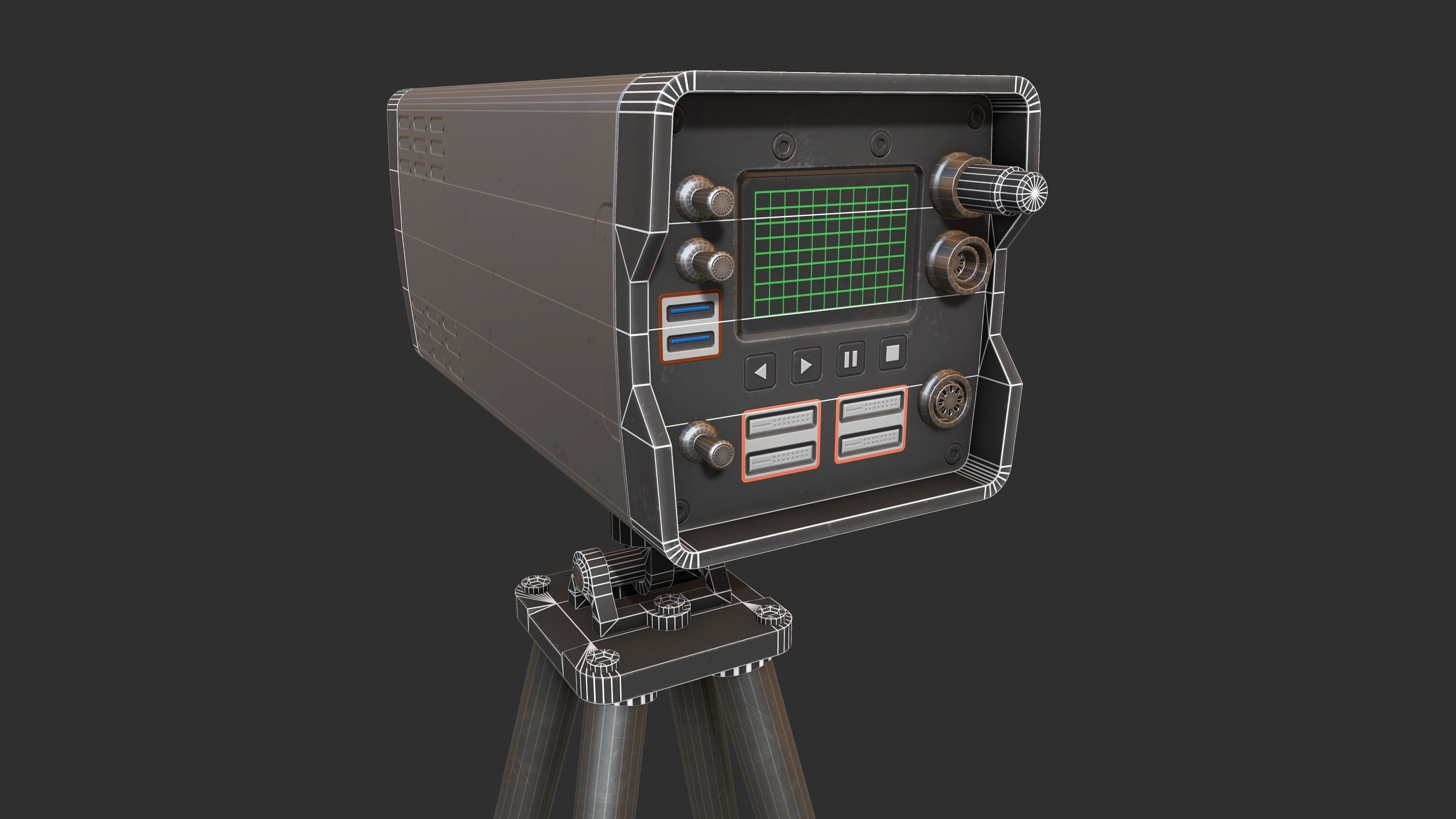 High Speed Camera 3D Low-poly 3D model_7