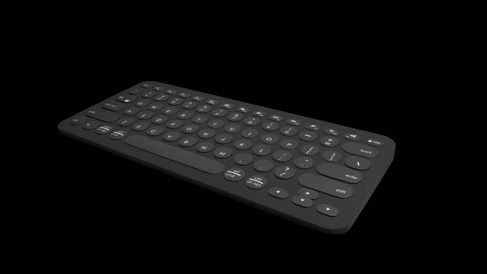 Circle Keyboard Logitech k380  Low-poly 3D model_0