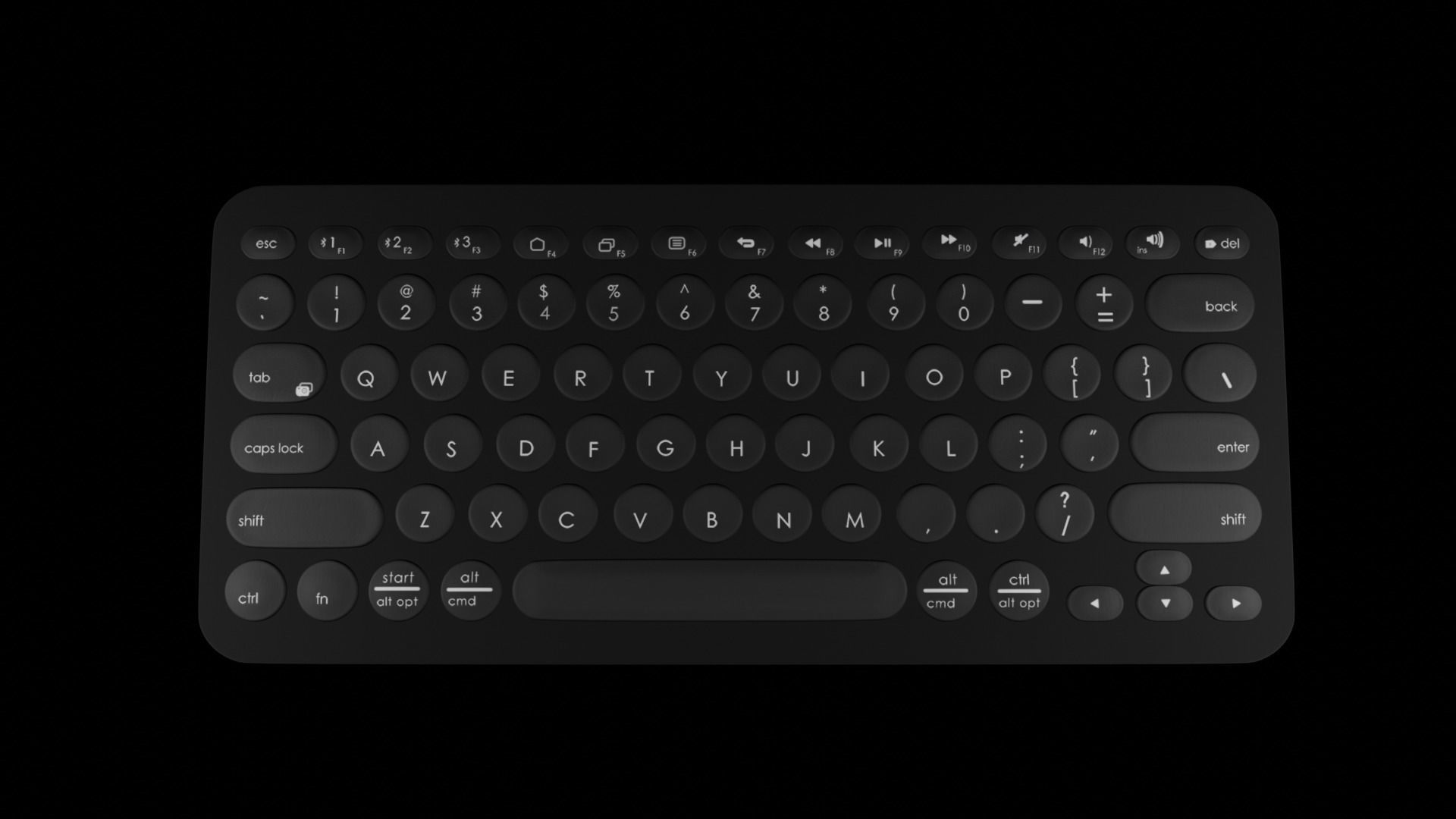 Circle Keyboard Logitech k380  Low-poly 3D model_1