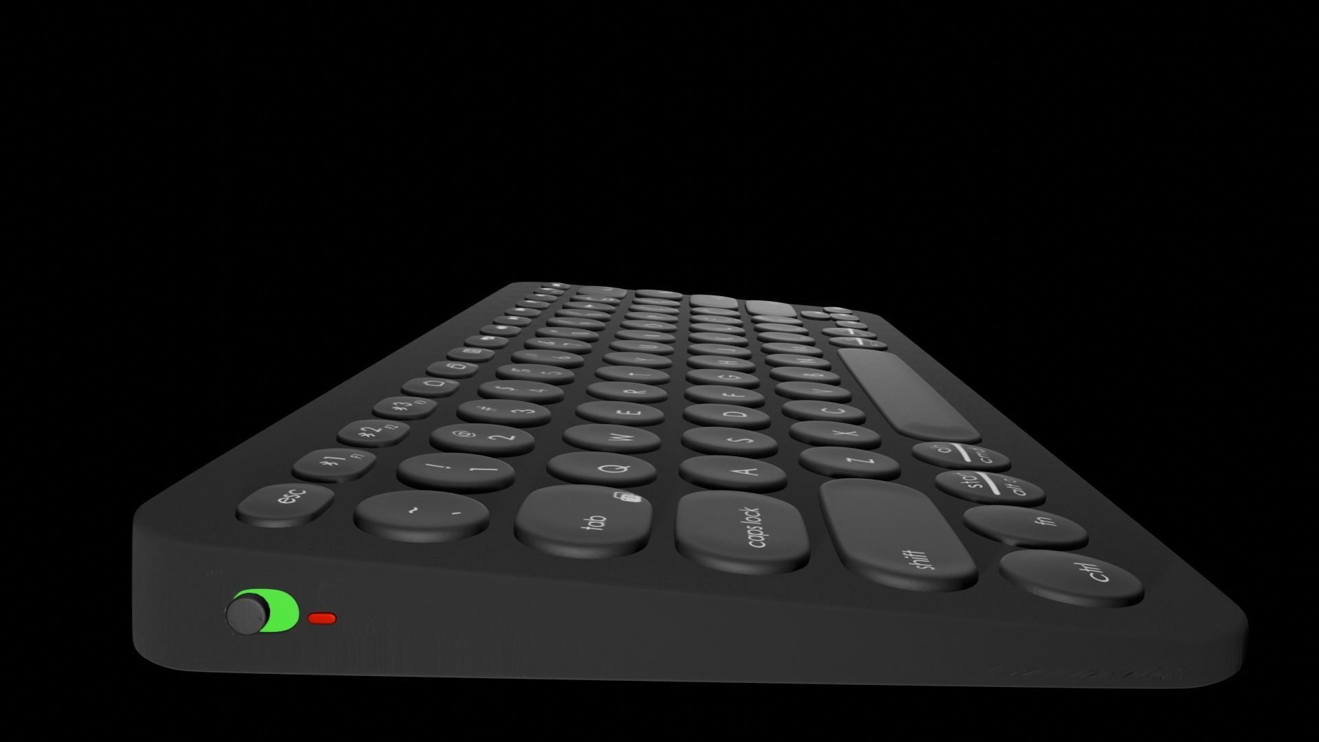 Circle Keyboard Logitech k380  Low-poly 3D model_6