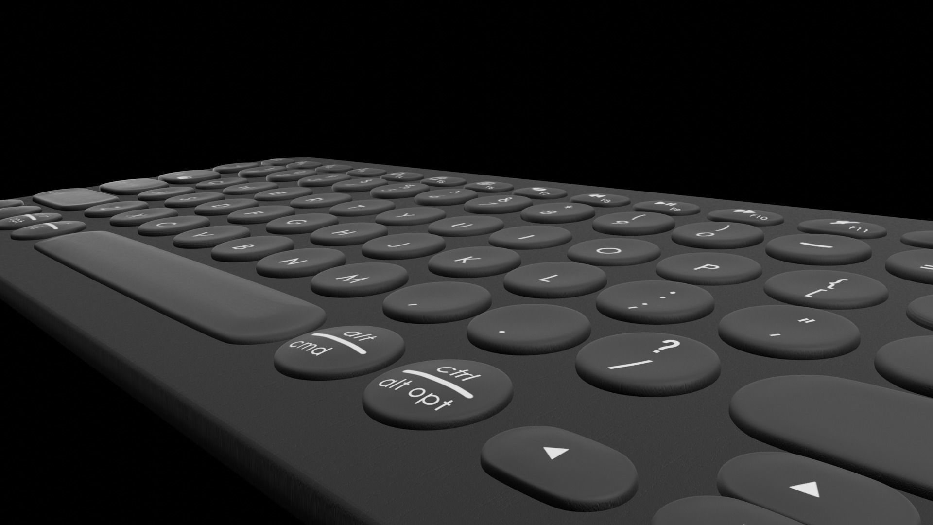 Circle Keyboard Logitech k380  Low-poly 3D model_4