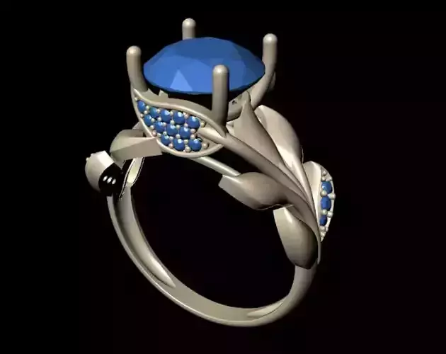 gold ring with leaf design