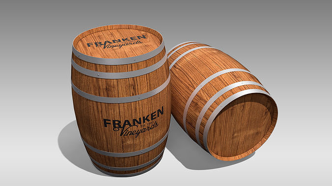 Wooden Barrel Low-poly 3D model