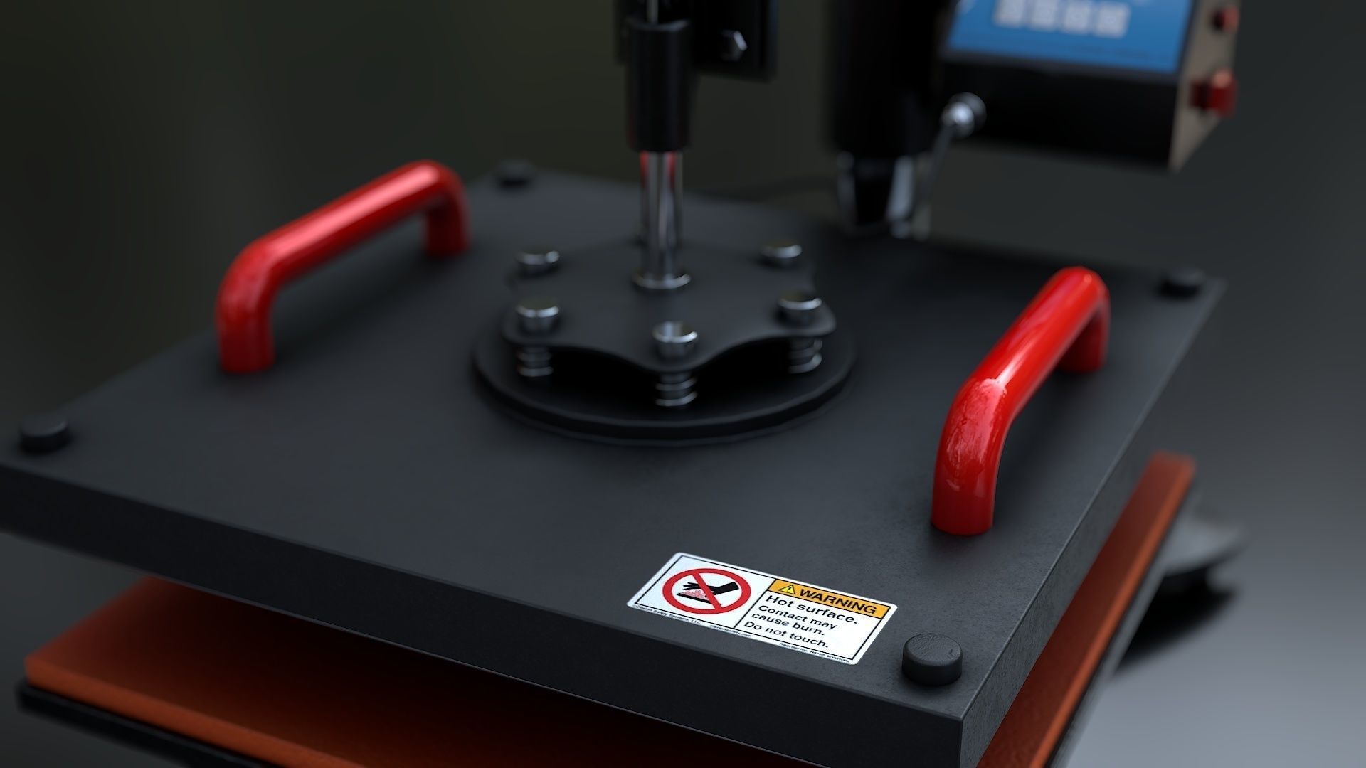 Heat Press Machine Rotatable Low-poly 3D model_6