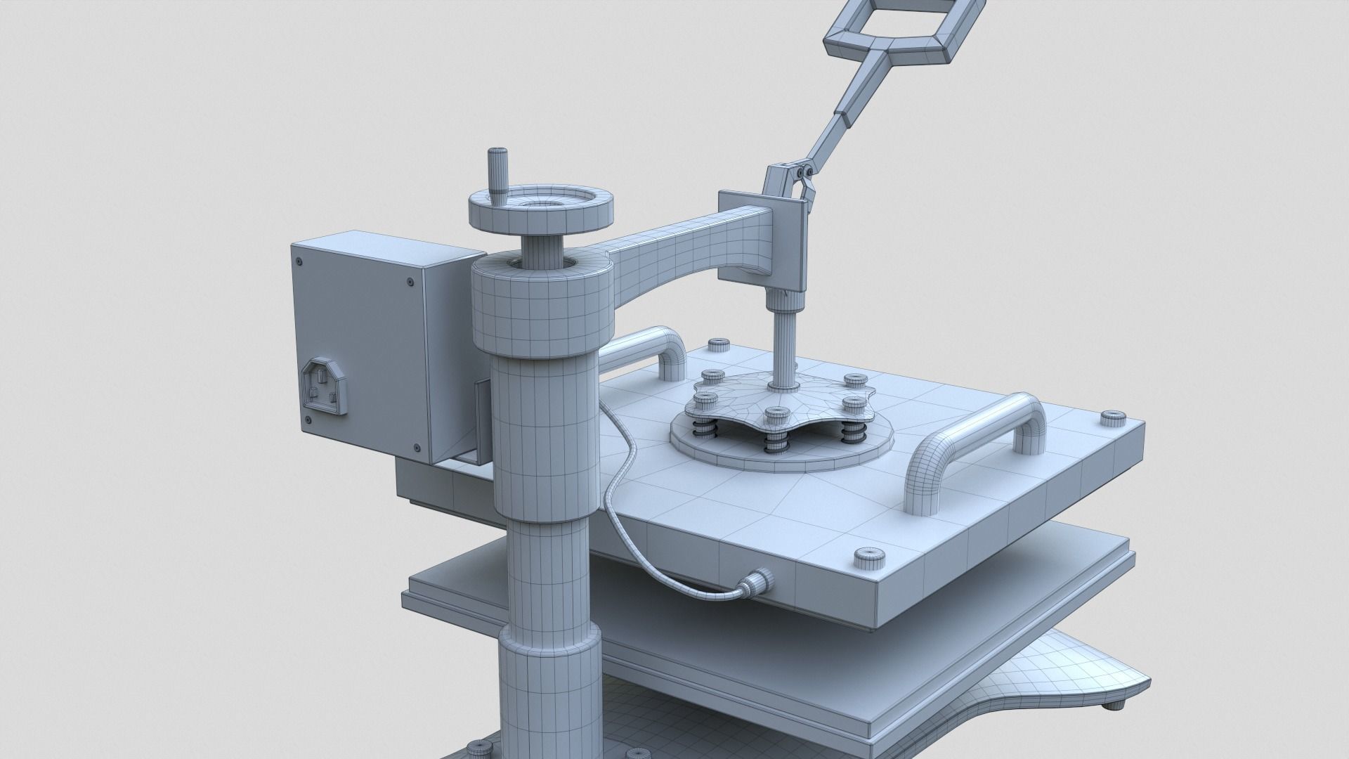 Heat Press Machine Rotatable Low-poly 3D model_32