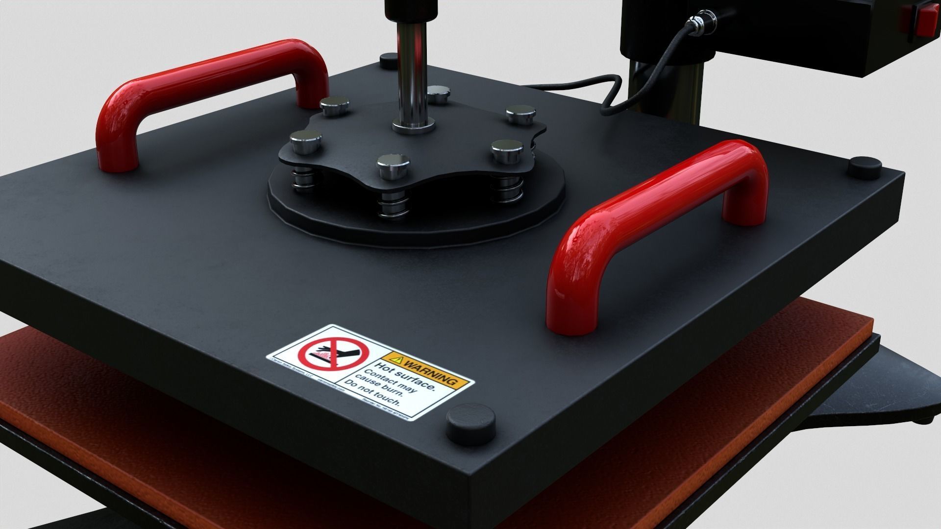 Heat Press Machine Rotatable Low-poly 3D model_26