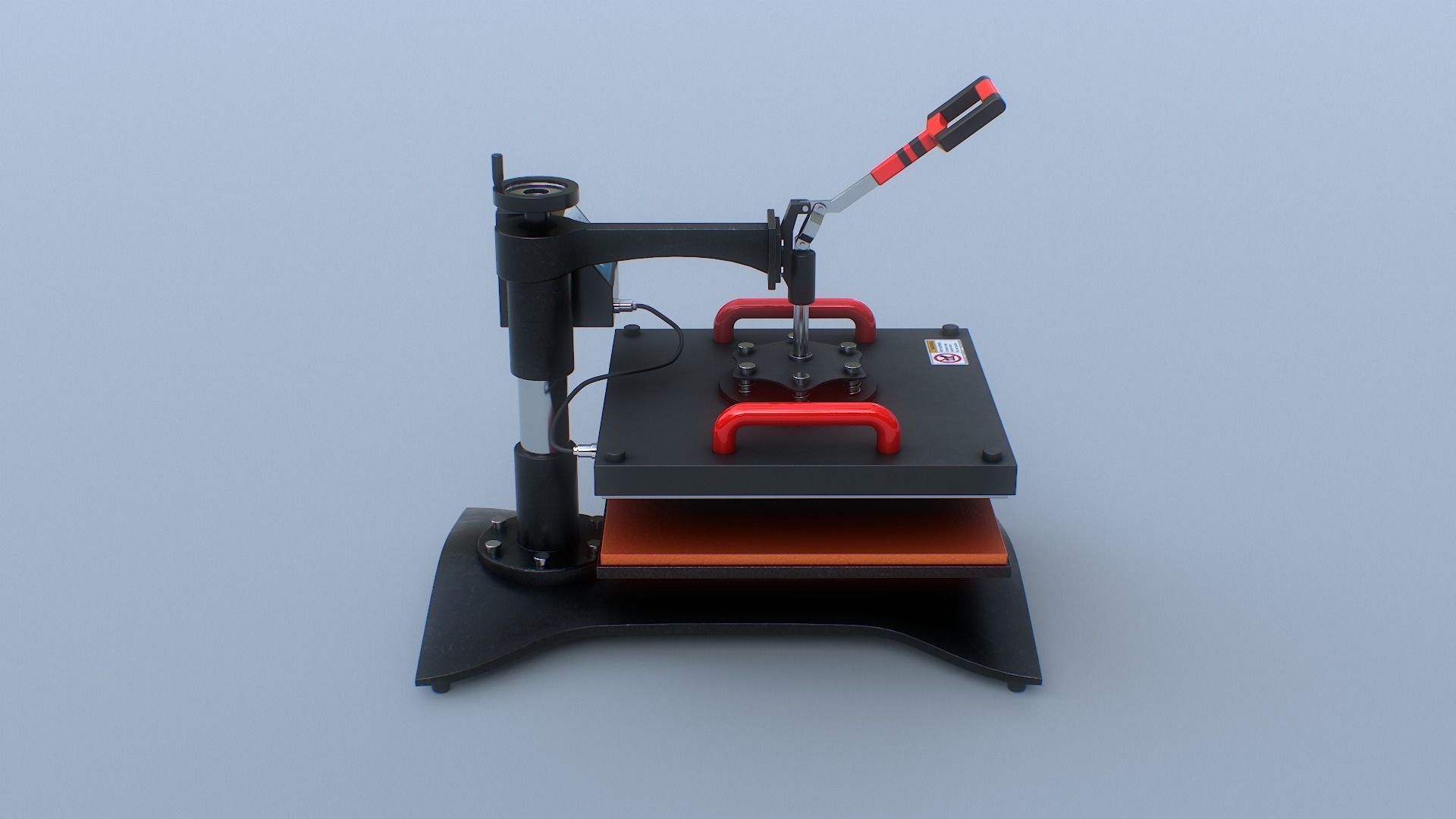 Heat Press Machine Rotatable Low-poly 3D model_23
