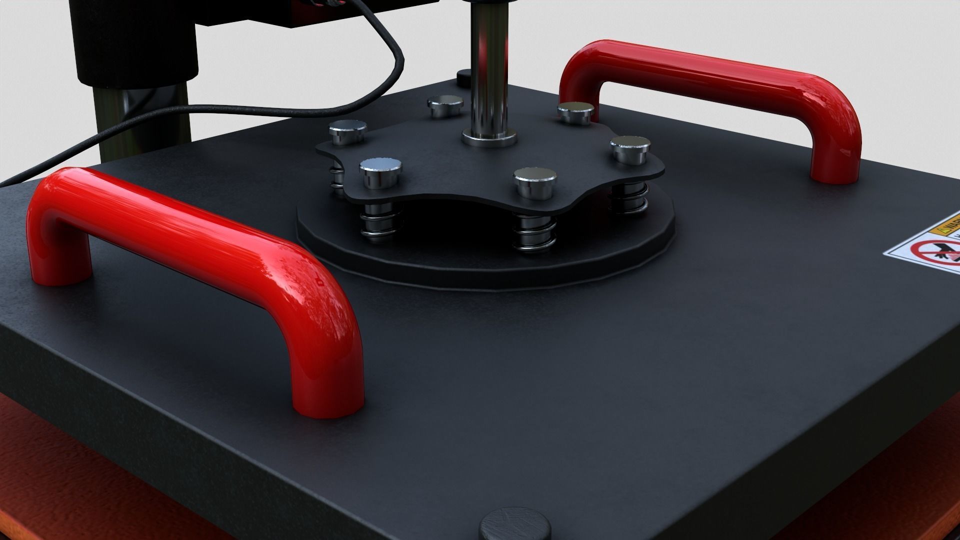 Heat Press Machine Rotatable Low-poly 3D model_29