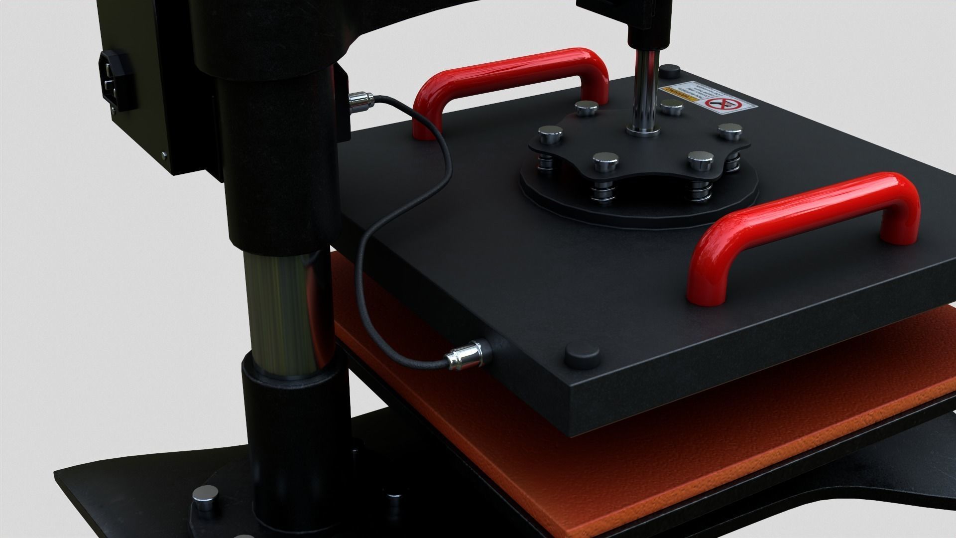 Heat Press Machine Rotatable Low-poly 3D model_24