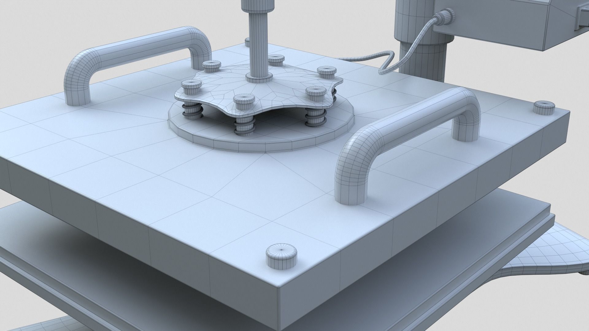 Heat Press Machine Rotatable Low-poly 3D model_35