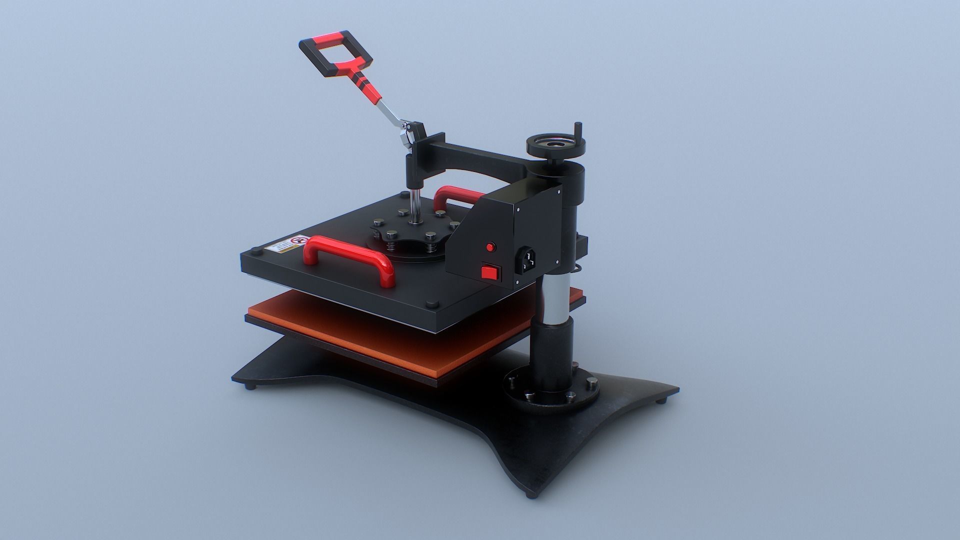 Heat Press Machine Rotatable Low-poly 3D model_21