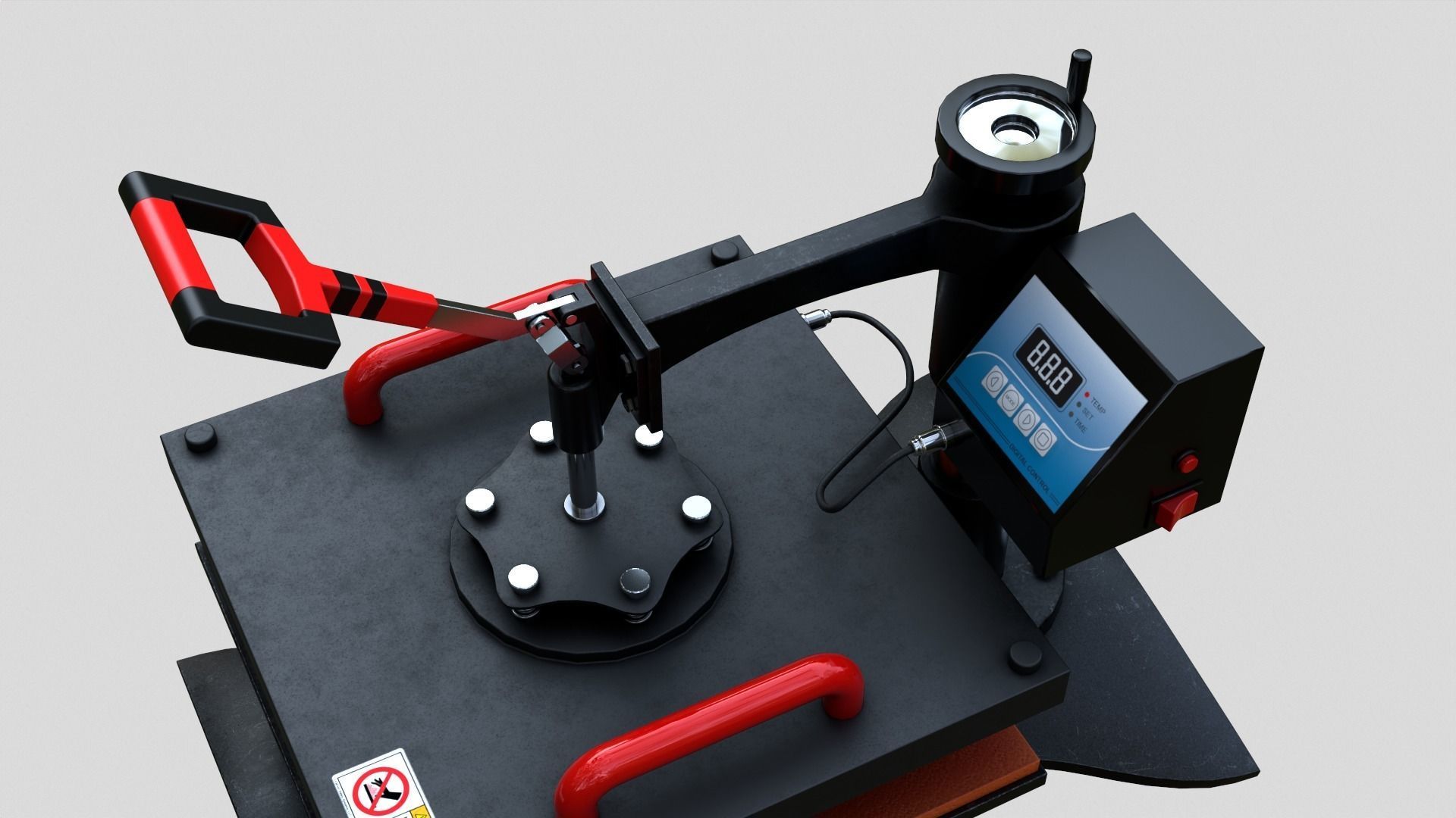 Heat Press Machine Rotatable Low-poly 3D model_27