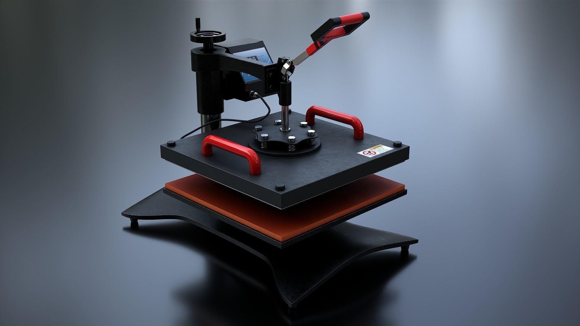 Heat Press Machine Rotatable Low-poly 3D model_5