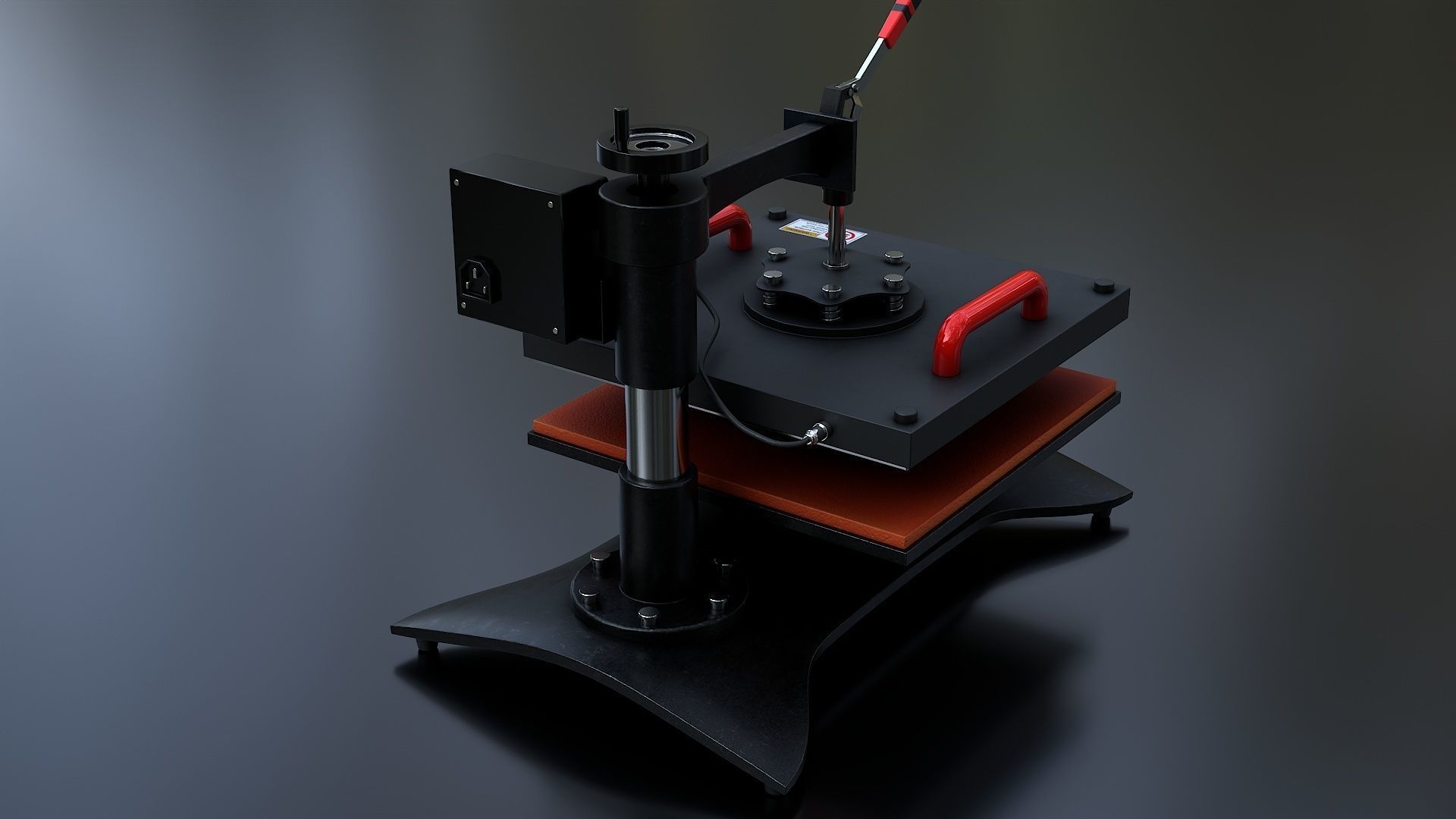 Heat Press Machine Rotatable Low-poly 3D model_15