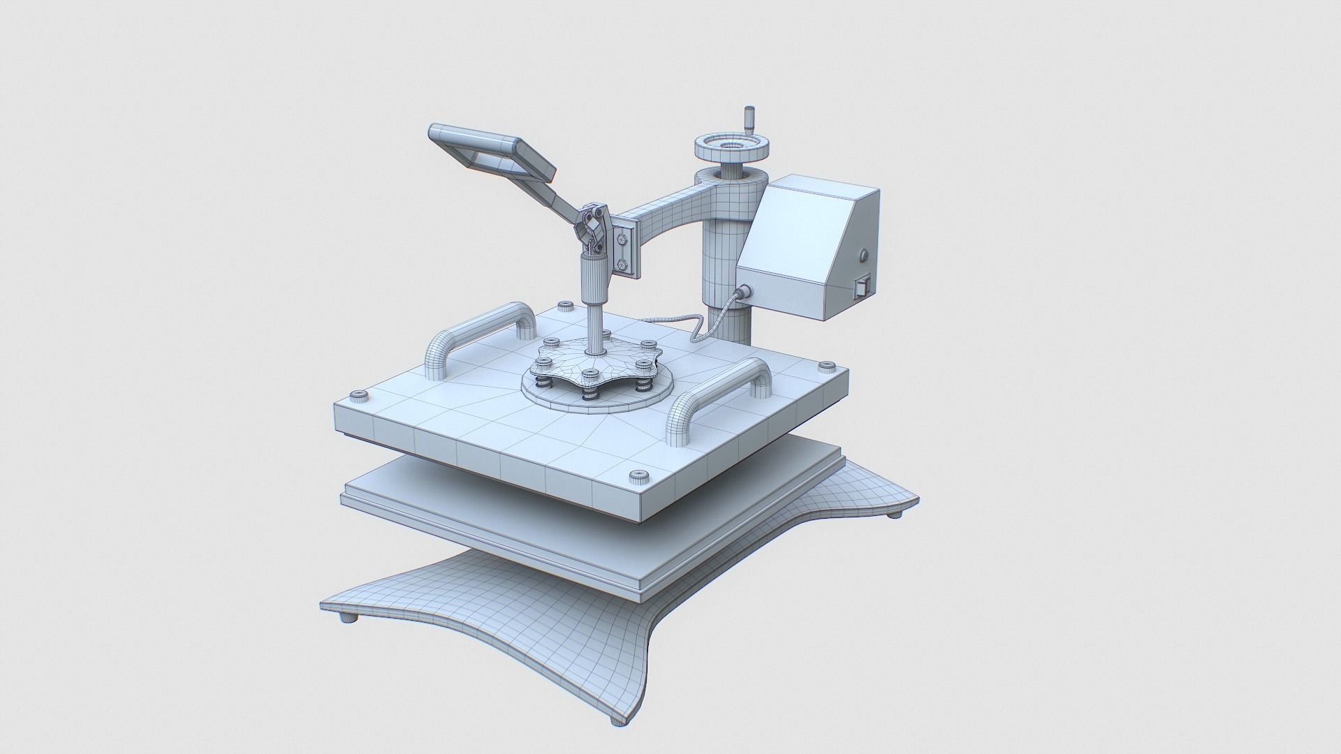 Heat Press Machine Rotatable Low-poly 3D model_36