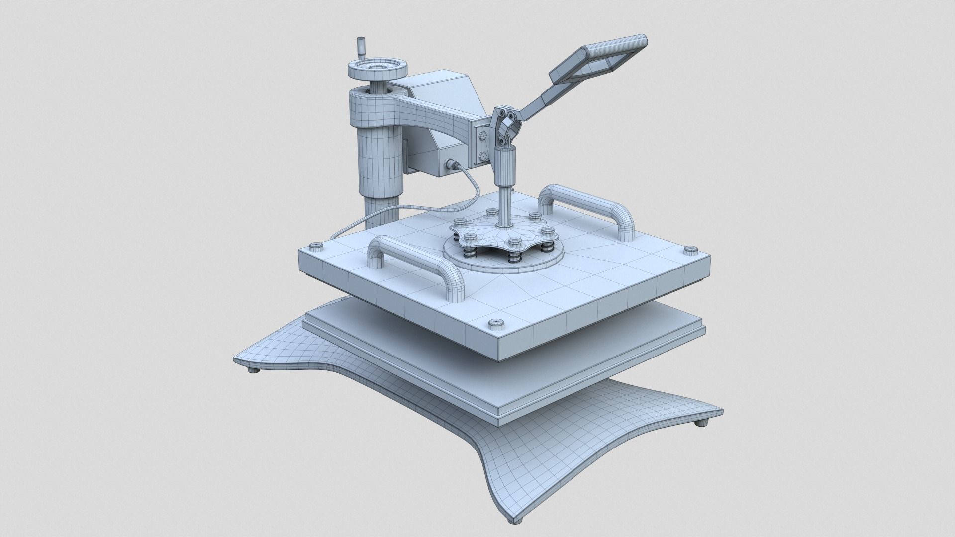 Heat Press Machine Rotatable Low-poly 3D model_37
