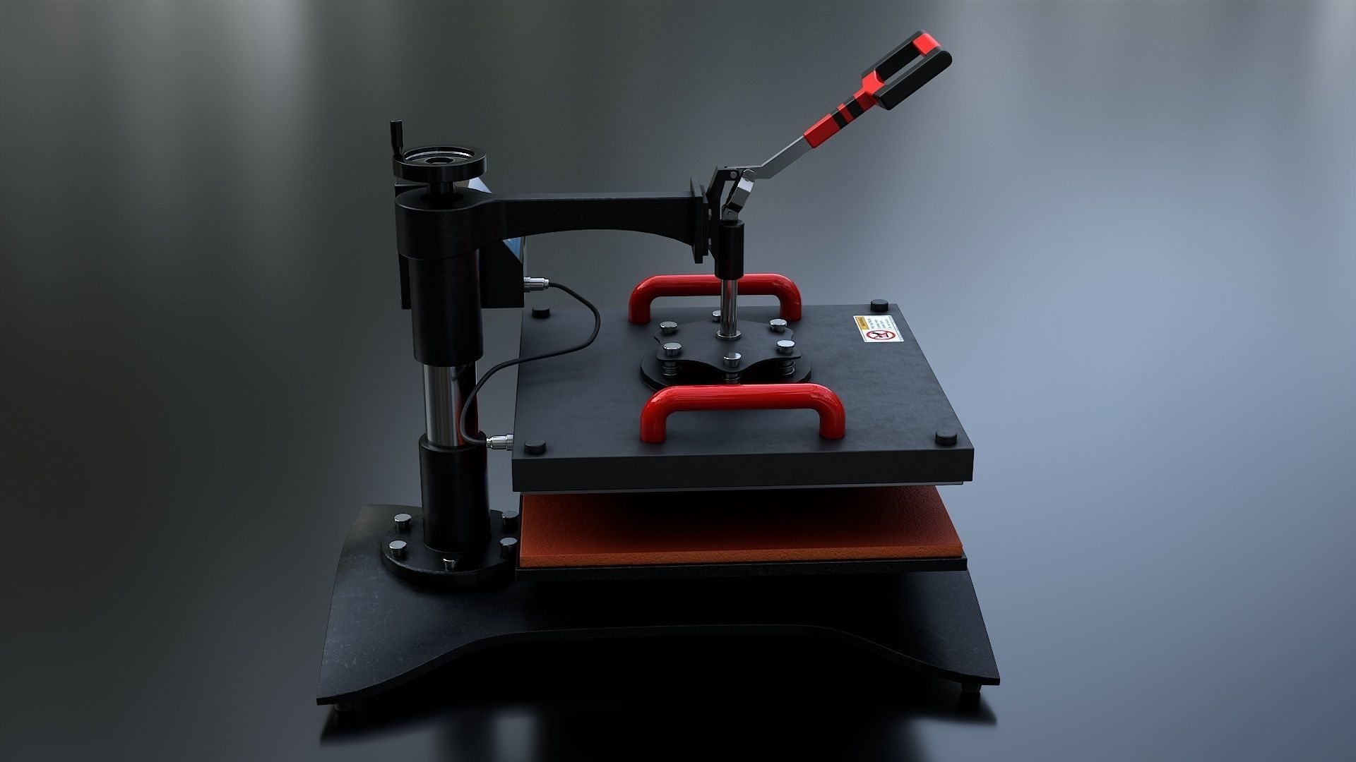 Heat Press Machine Rotatable Low-poly 3D model_3