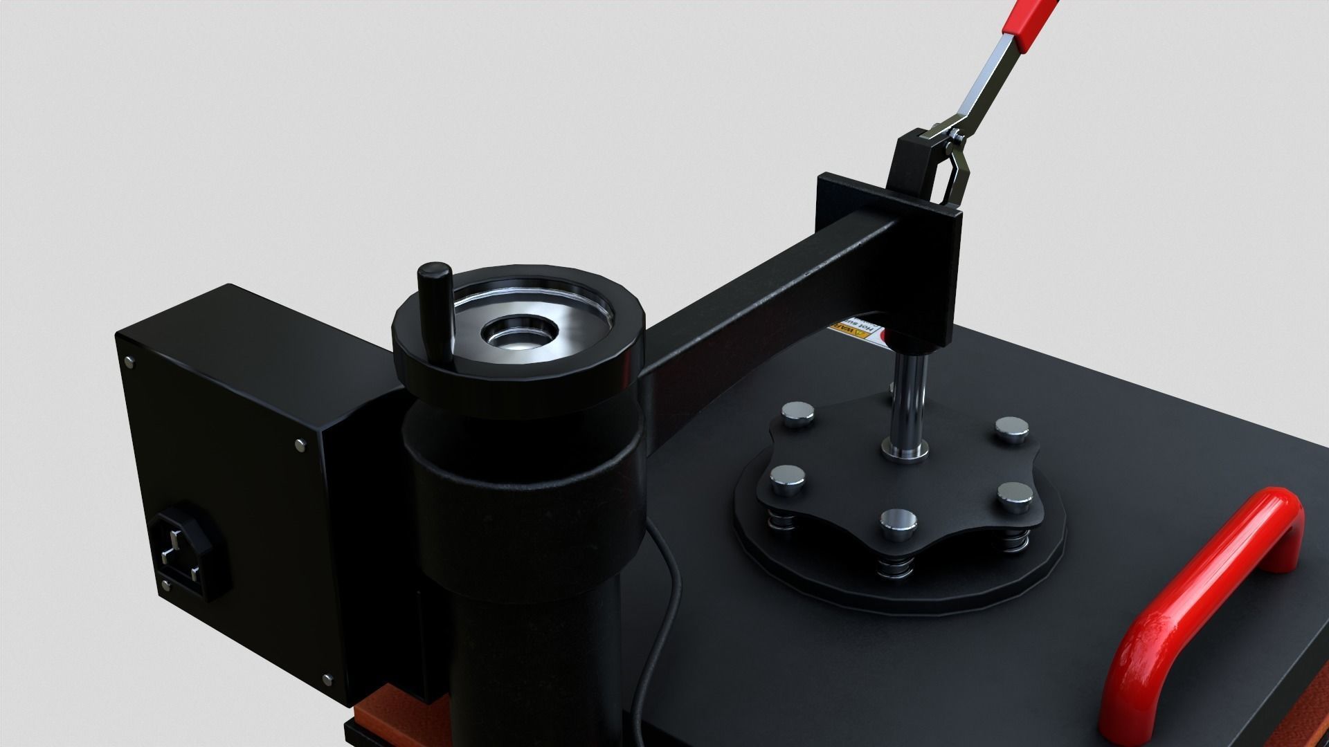 Heat Press Machine Rotatable Low-poly 3D model_25