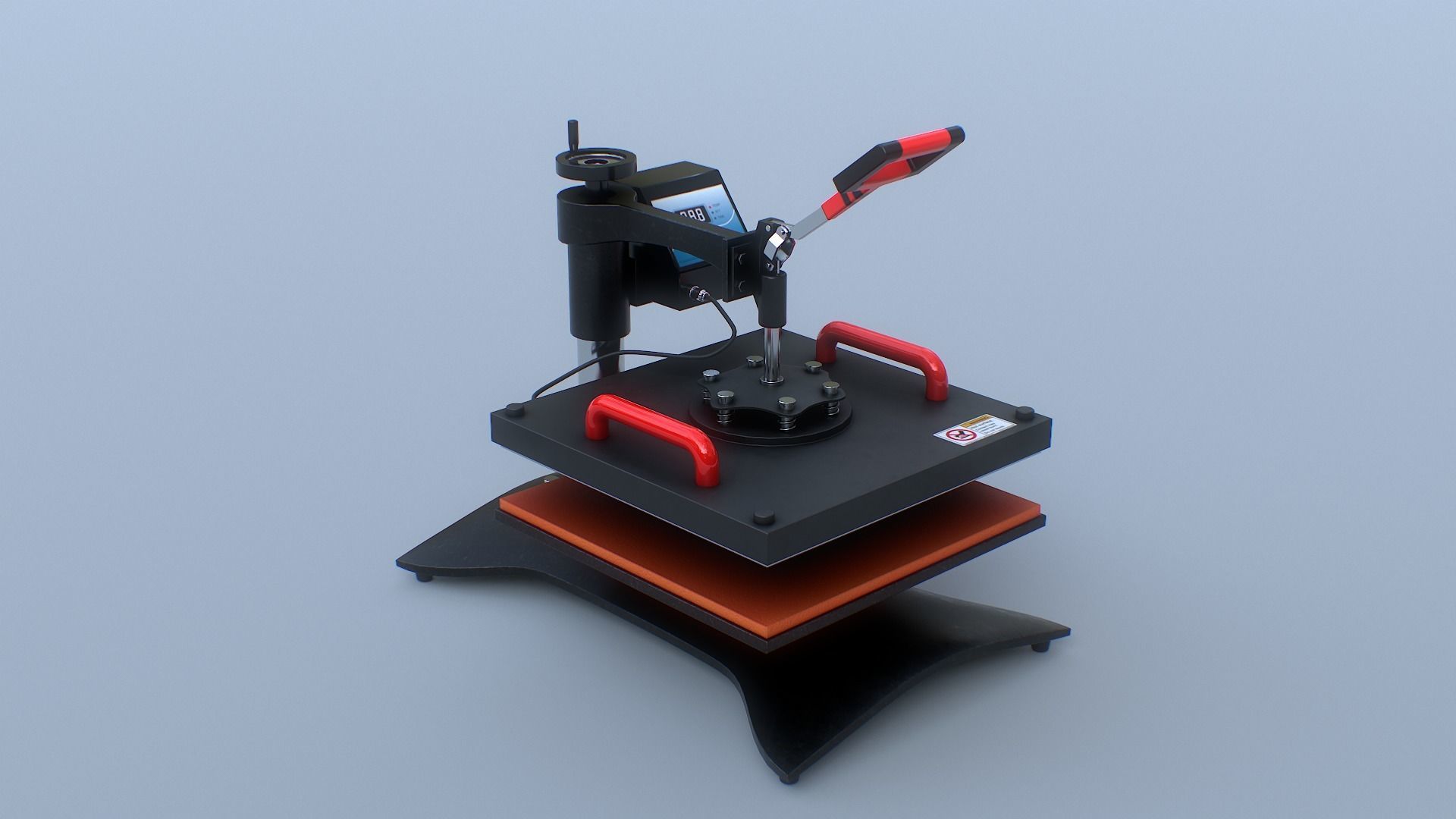 Heat Press Machine Rotatable Low-poly 3D model_18