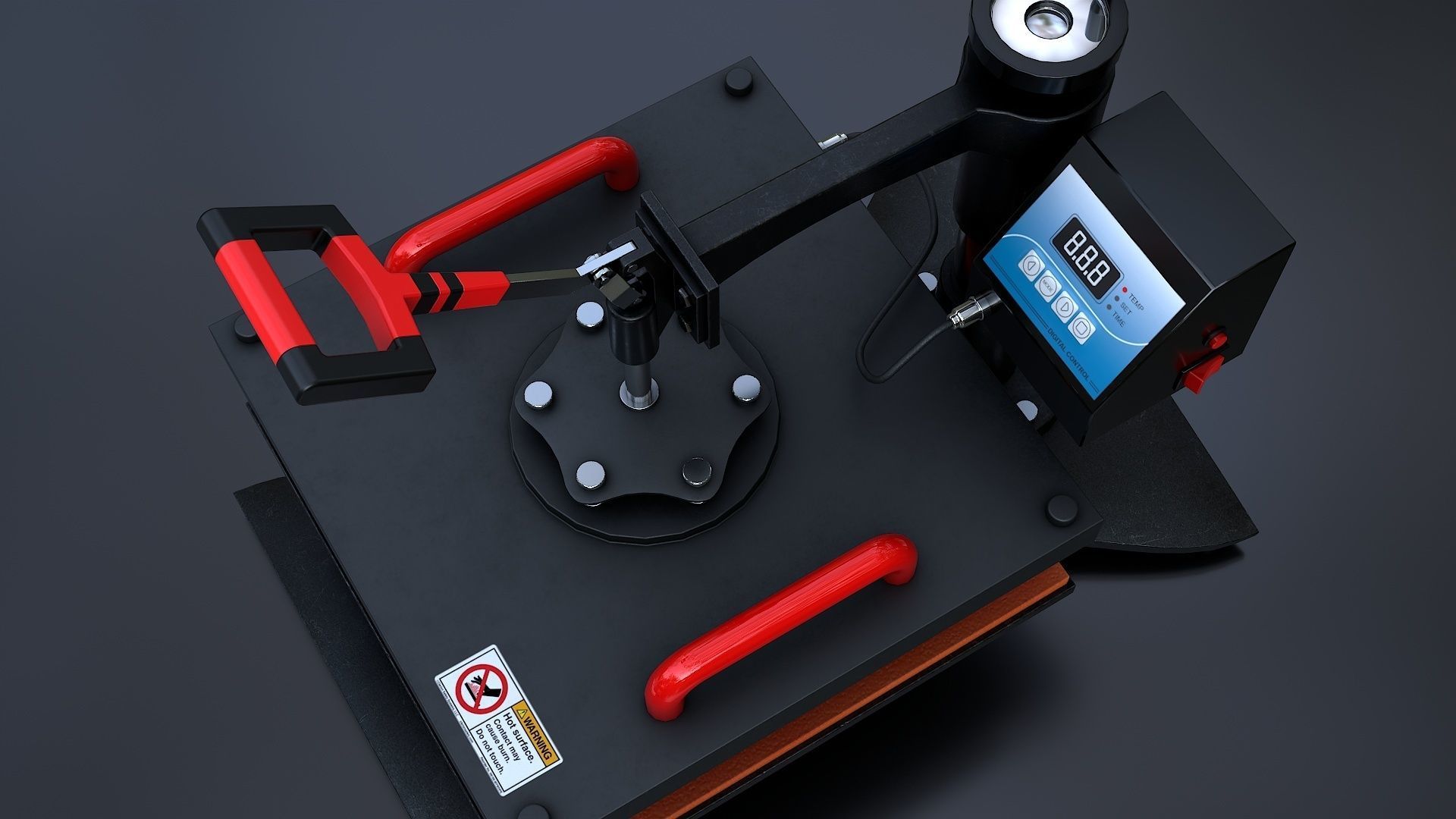 Heat Press Machine Rotatable Low-poly 3D model_11