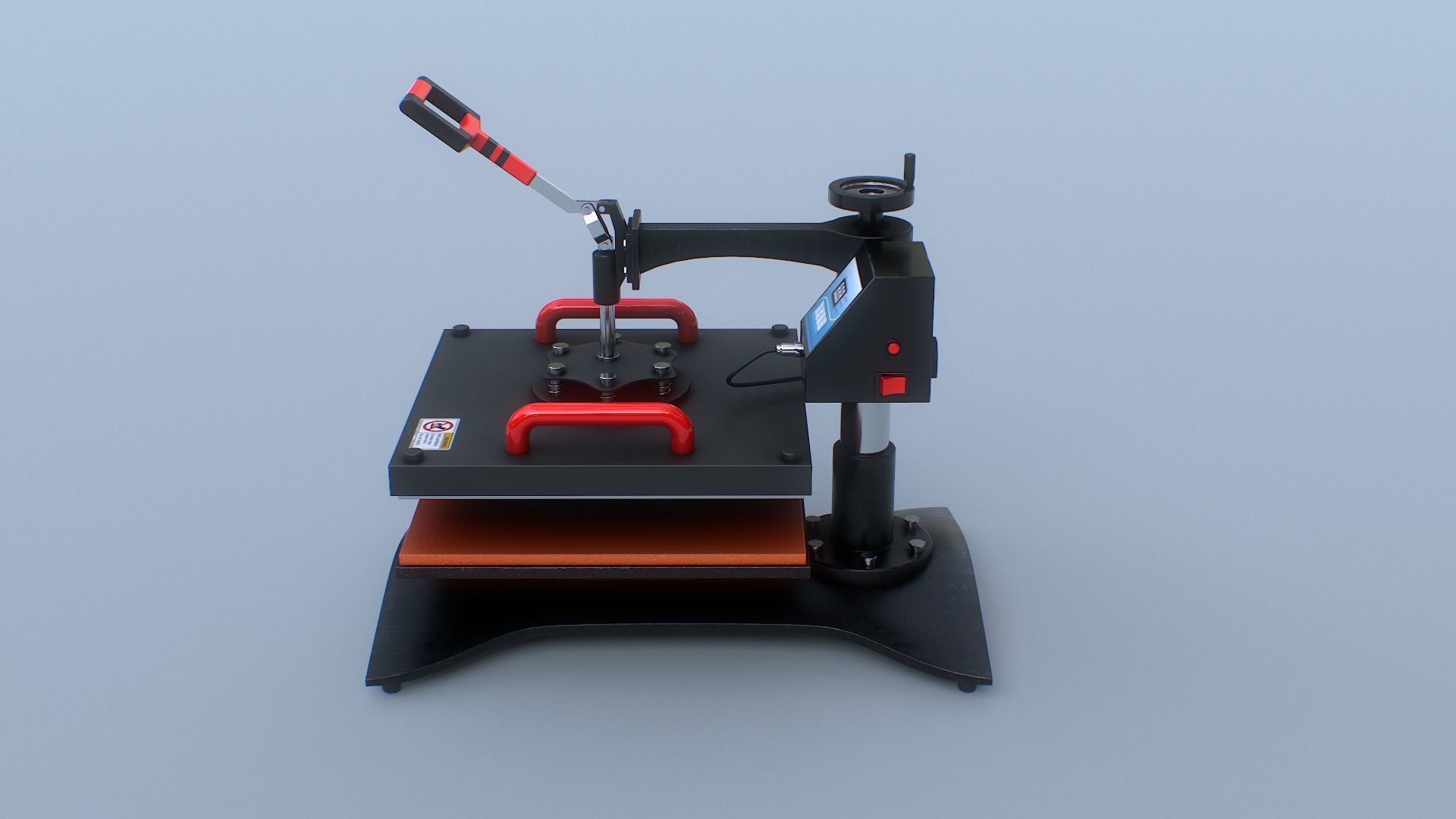 Heat Press Machine Rotatable Low-poly 3D model_22