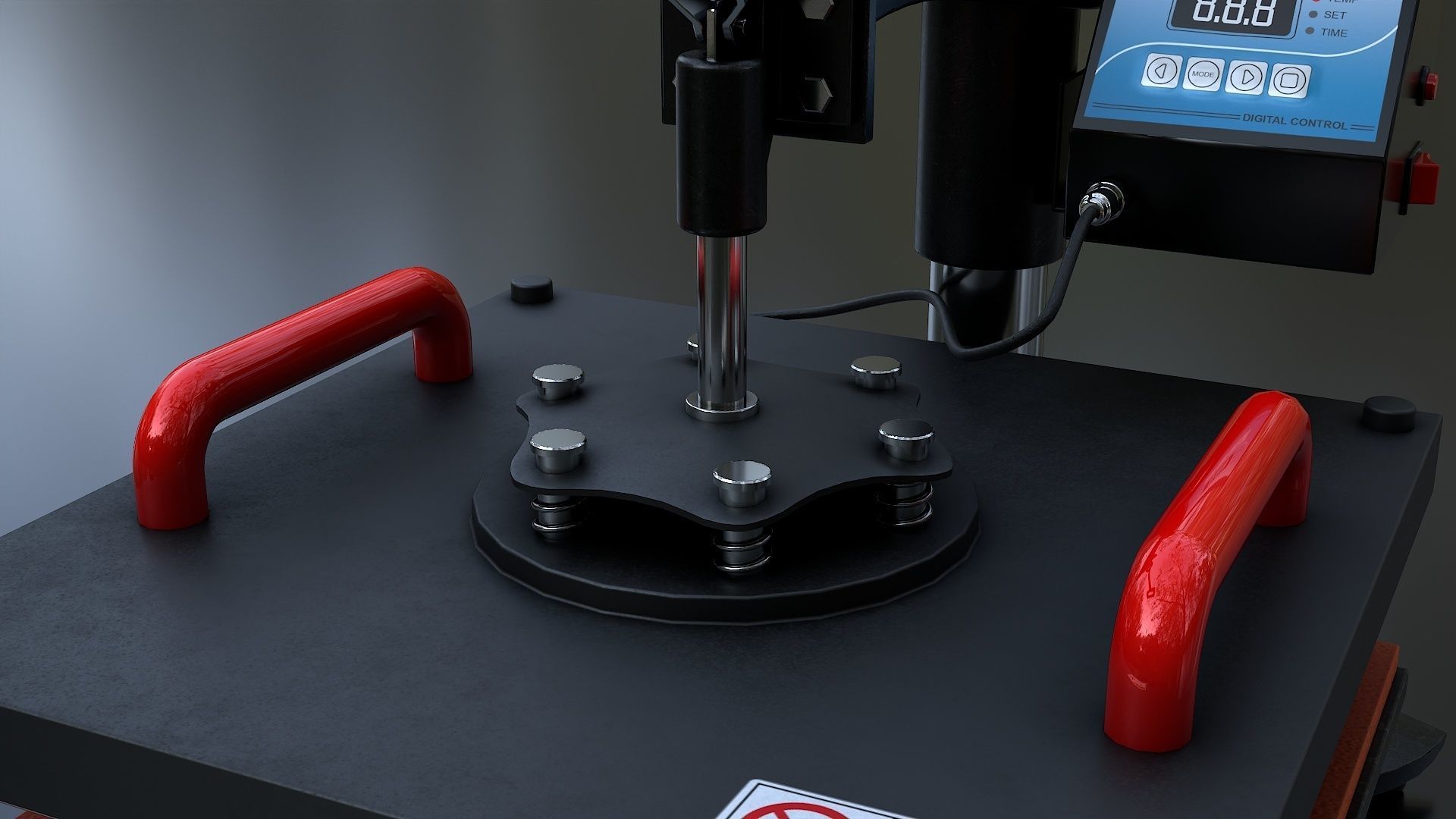 Heat Press Machine Rotatable Low-poly 3D model_7