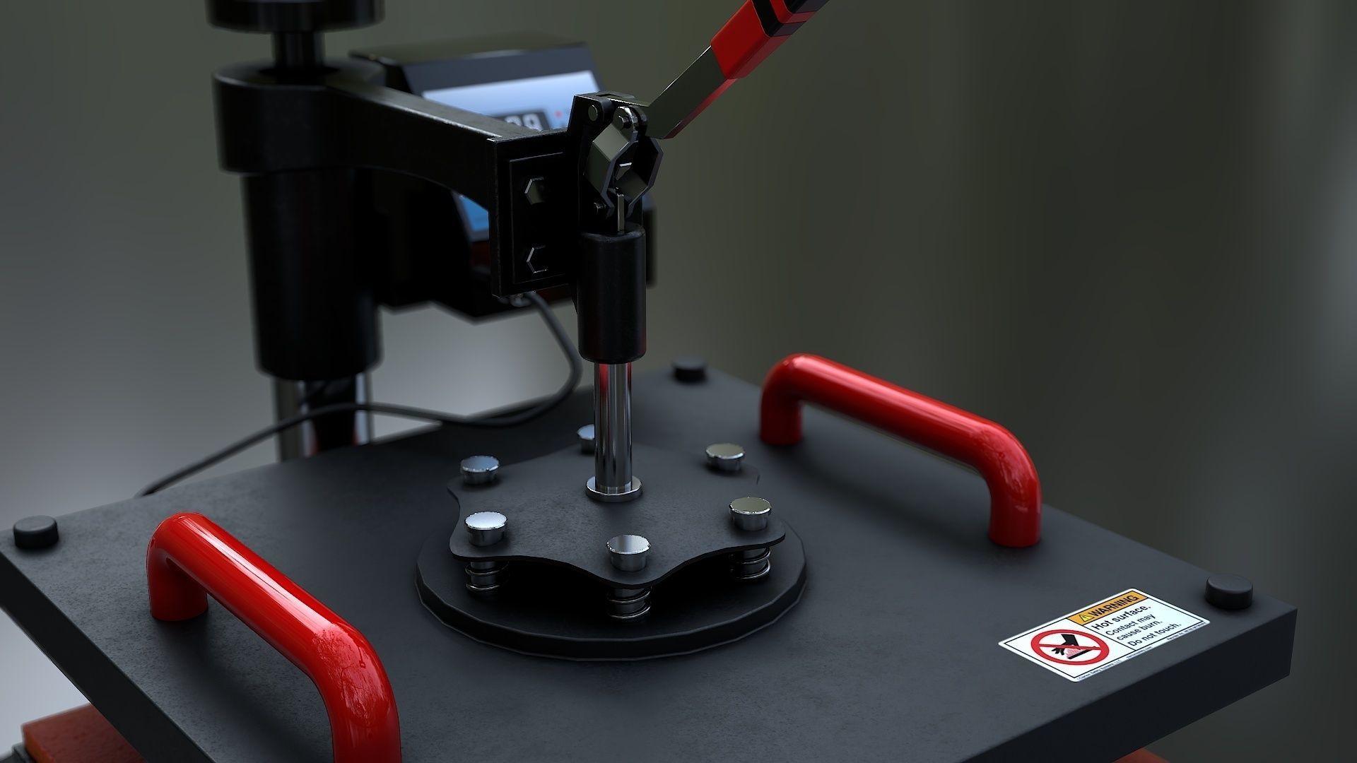 Heat Press Machine Rotatable Low-poly 3D model_12