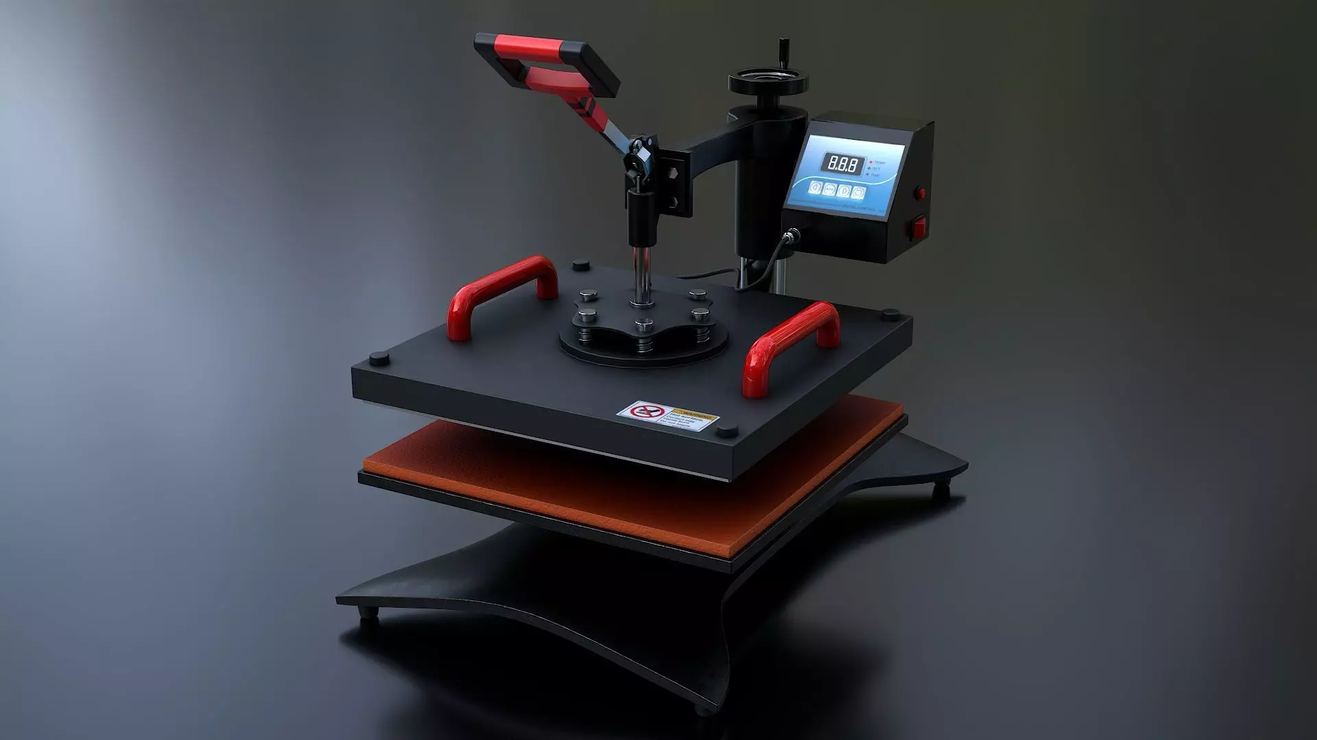 Heat Press Machine Rotatable Low-poly 3D model_0