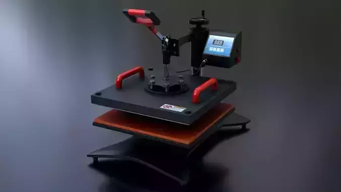 Heat Press Machine Rotatable Low-poly 3D model