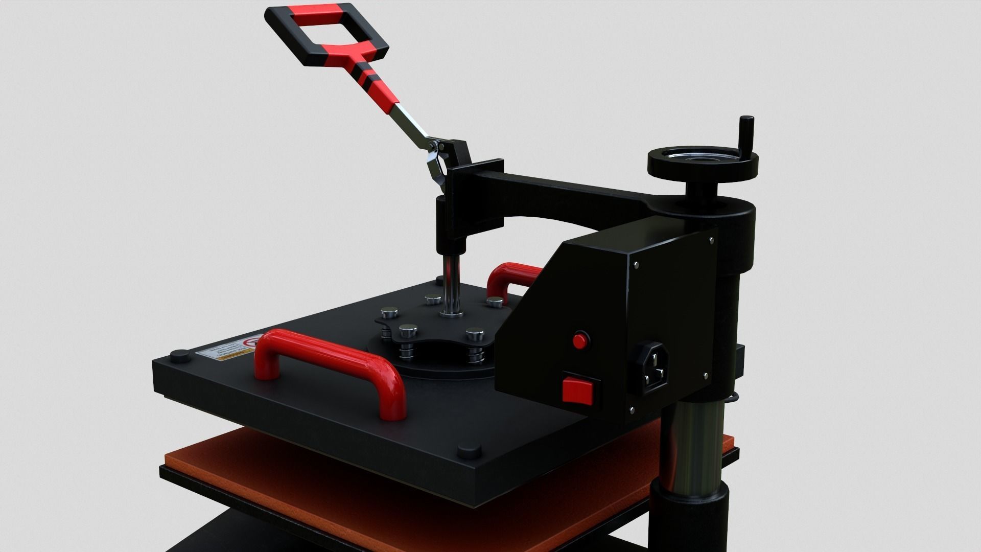 Heat Press Machine Rotatable Low-poly 3D model_28