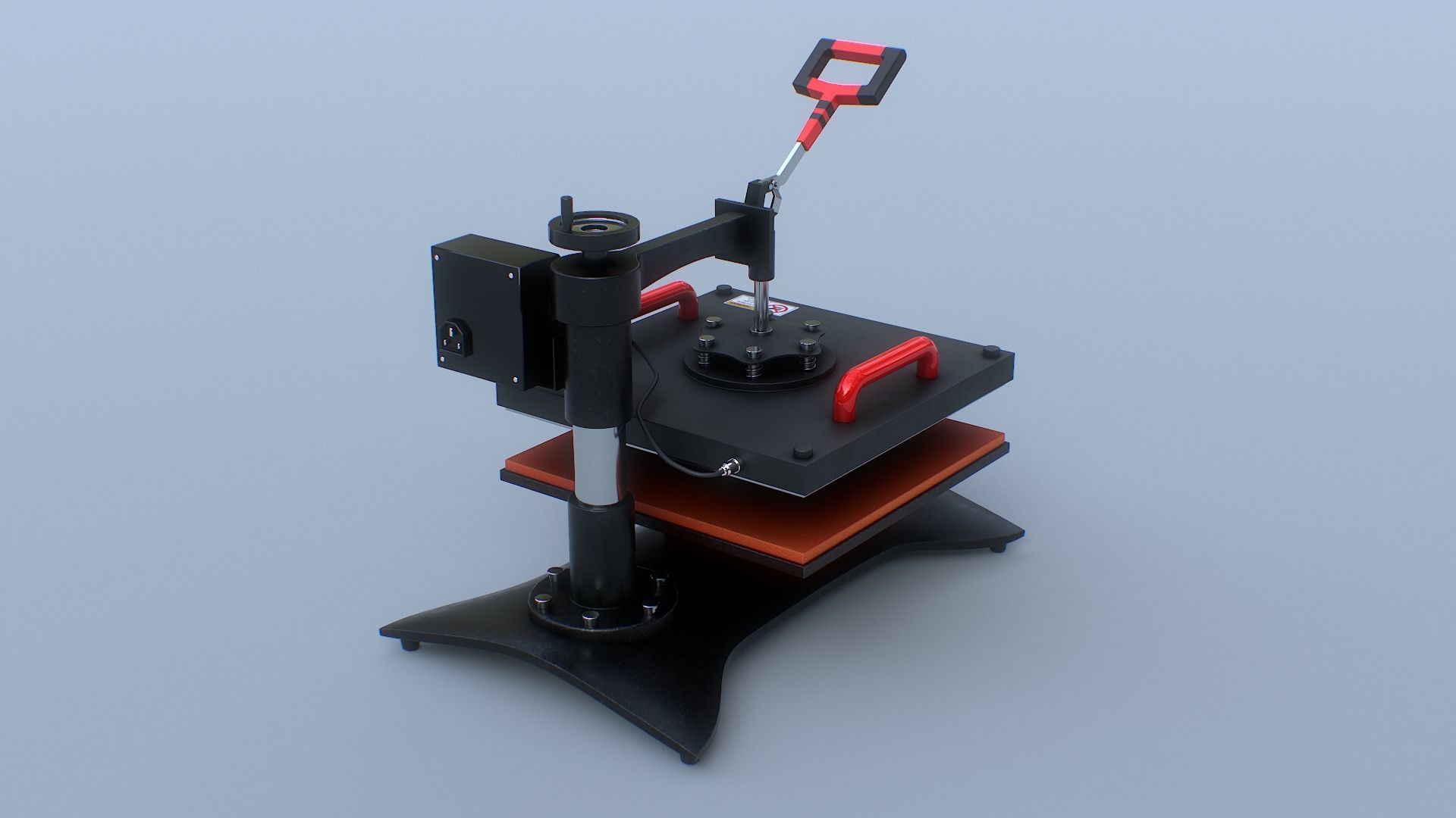 Heat Press Machine Rotatable Low-poly 3D model_19