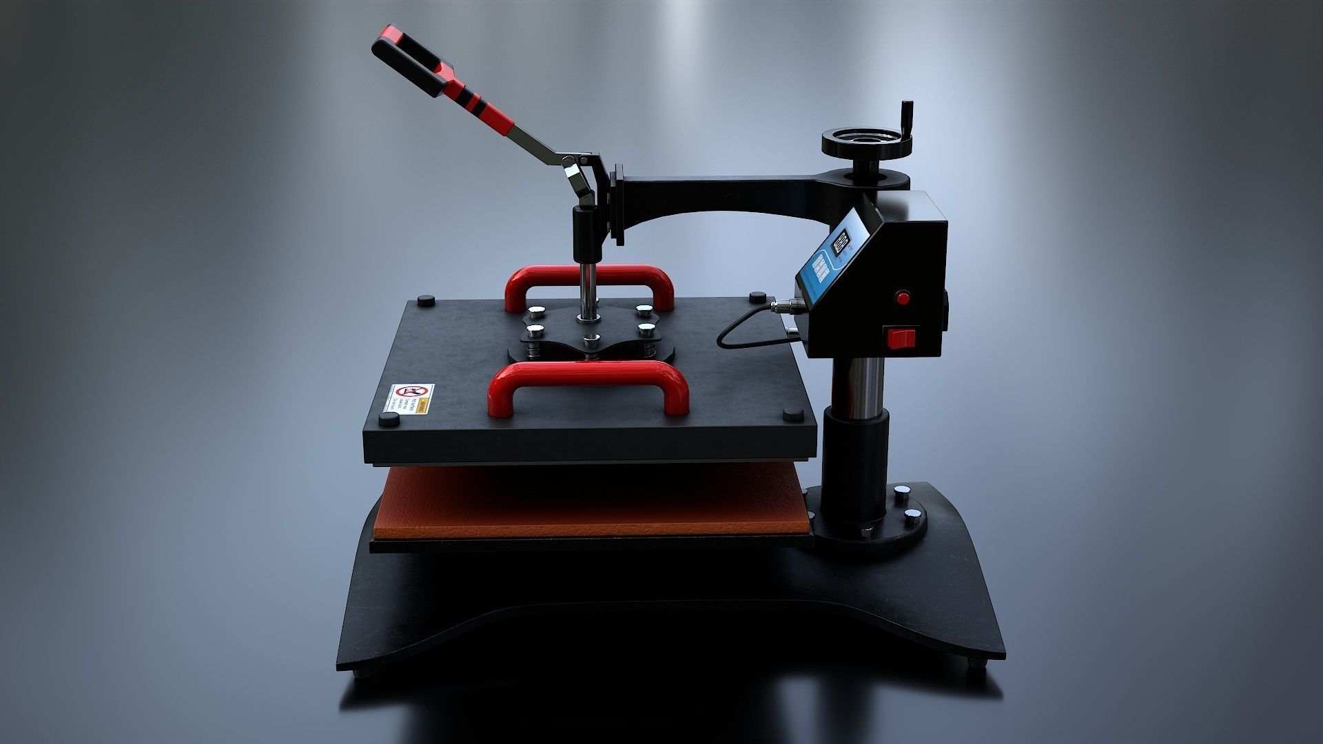 Heat Press Machine Rotatable Low-poly 3D model_9