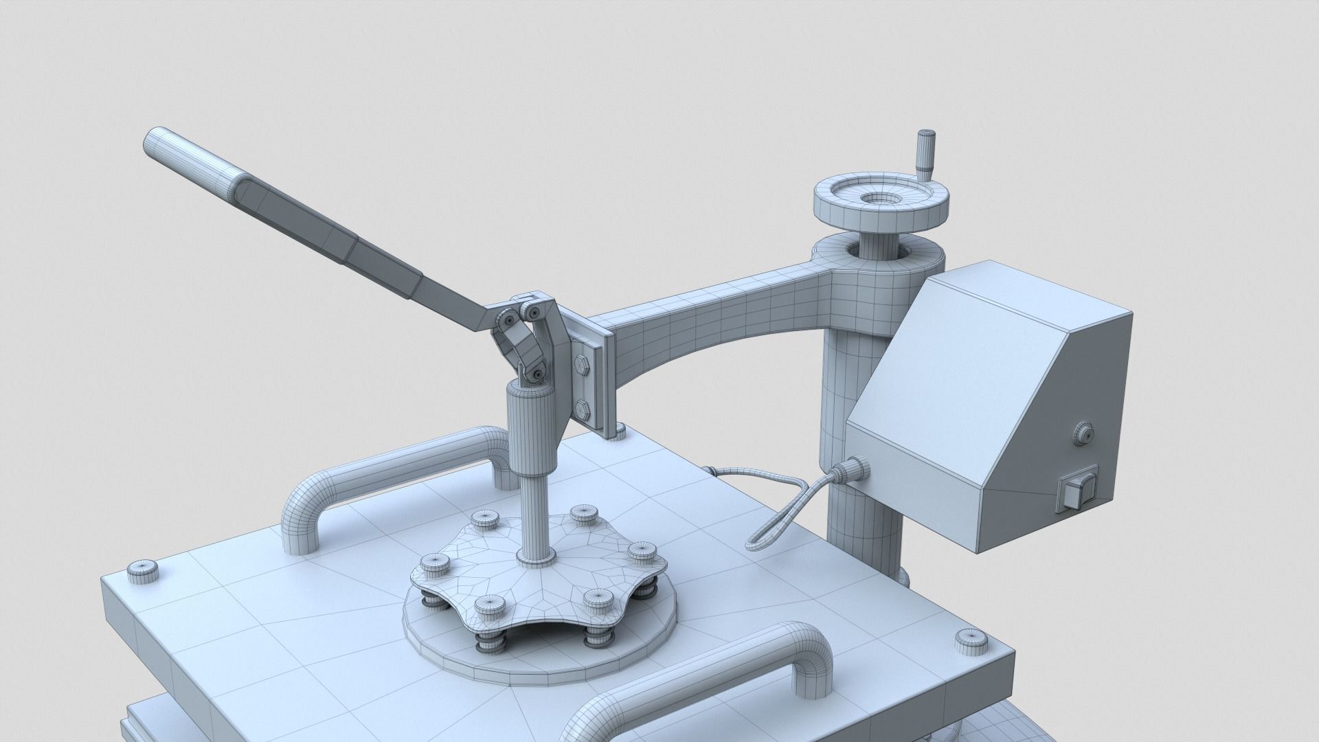 Heat Press Machine Rotatable Low-poly 3D model_33