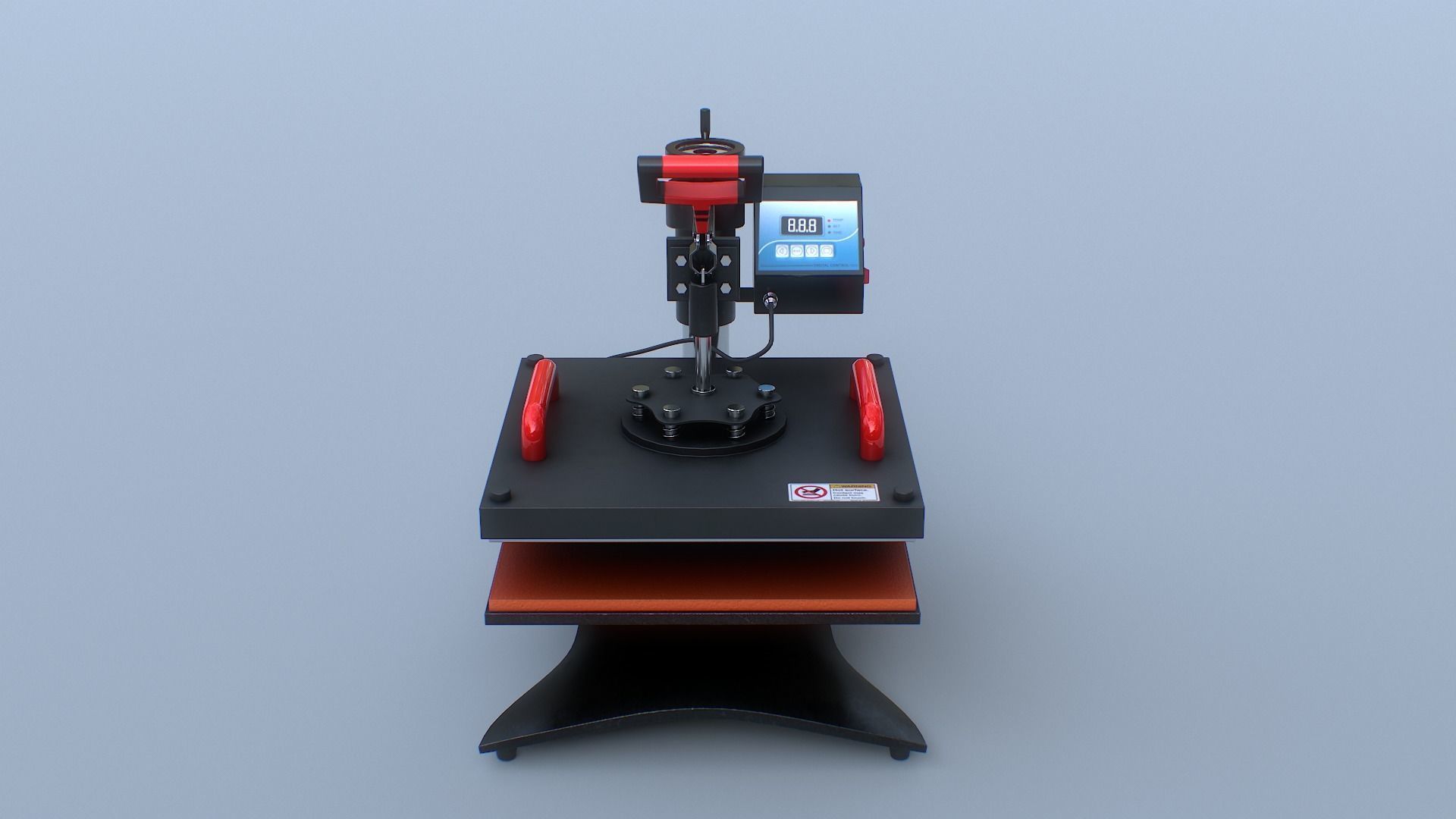Heat Press Machine Rotatable Low-poly 3D model_17