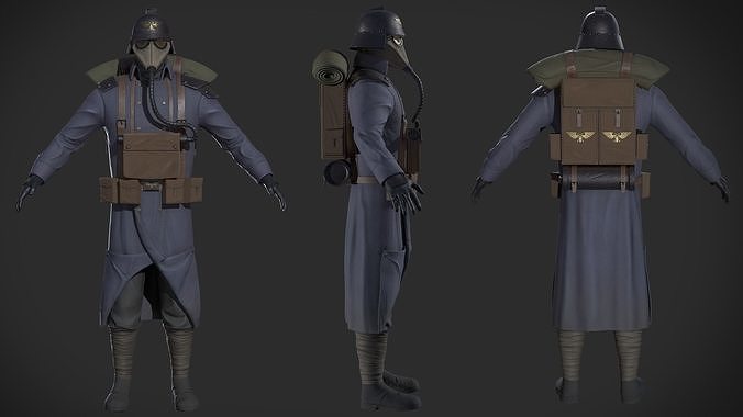 Warhammer 40k - Death Korps of Krieg  Low-poly 3D model