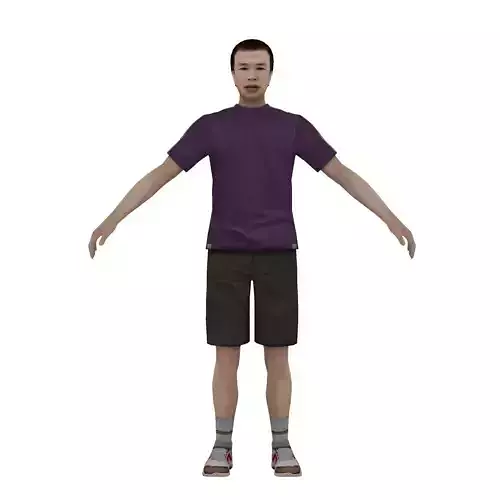 MAN 3 in shirt and shorts