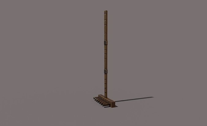 rake medieval 3D model Low-poly 3D model