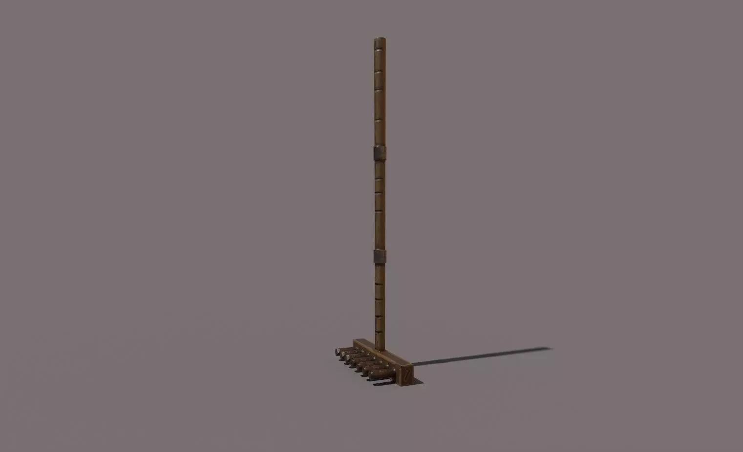 rake medieval 3D model Low-poly 3D model_0