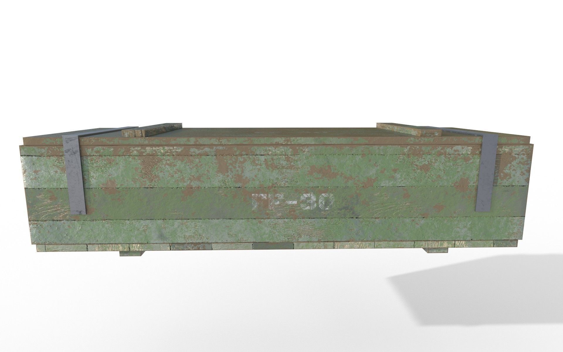 Old military crate  Low-poly 3D model_4