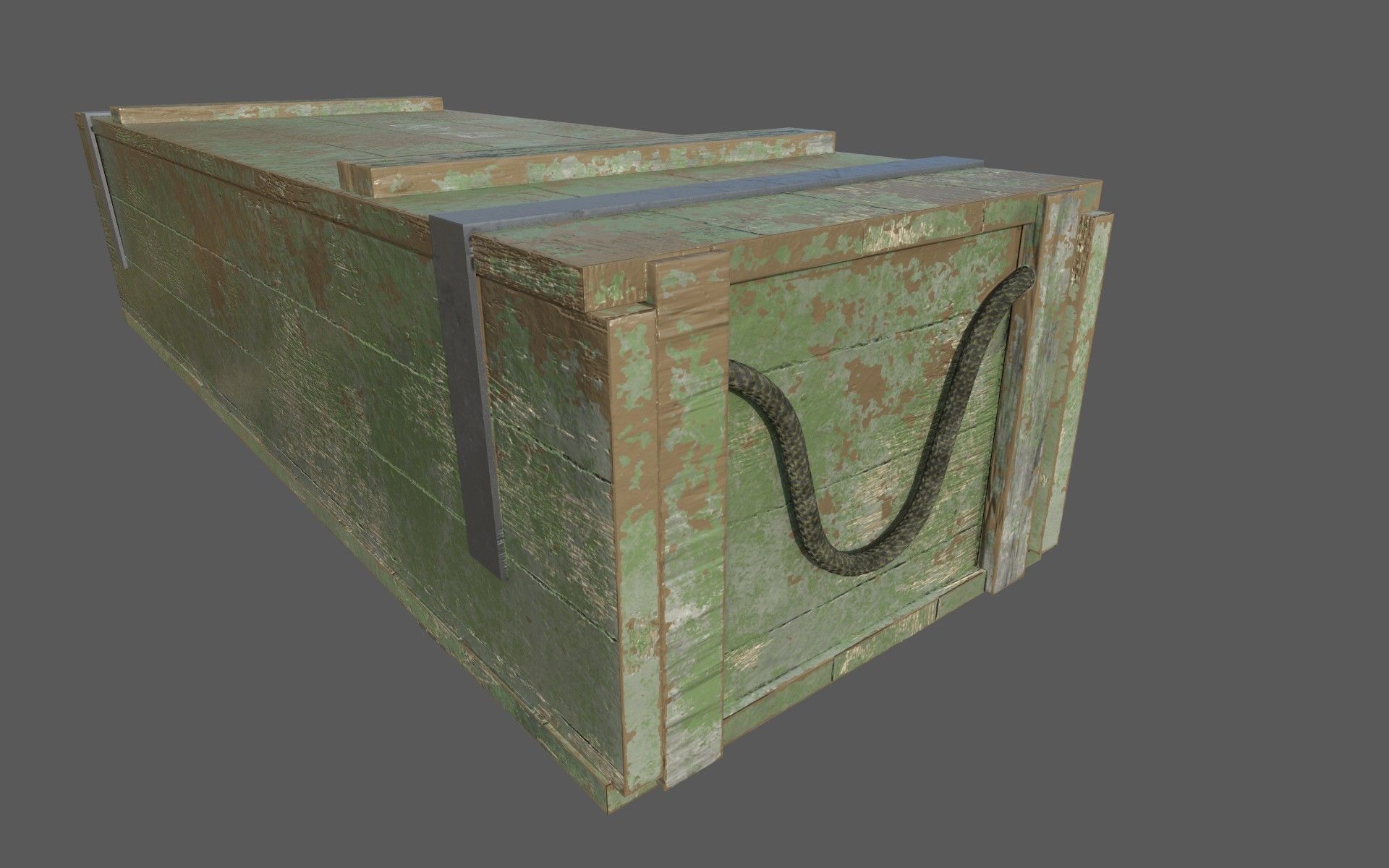 Old military crate  Low-poly 3D model_2