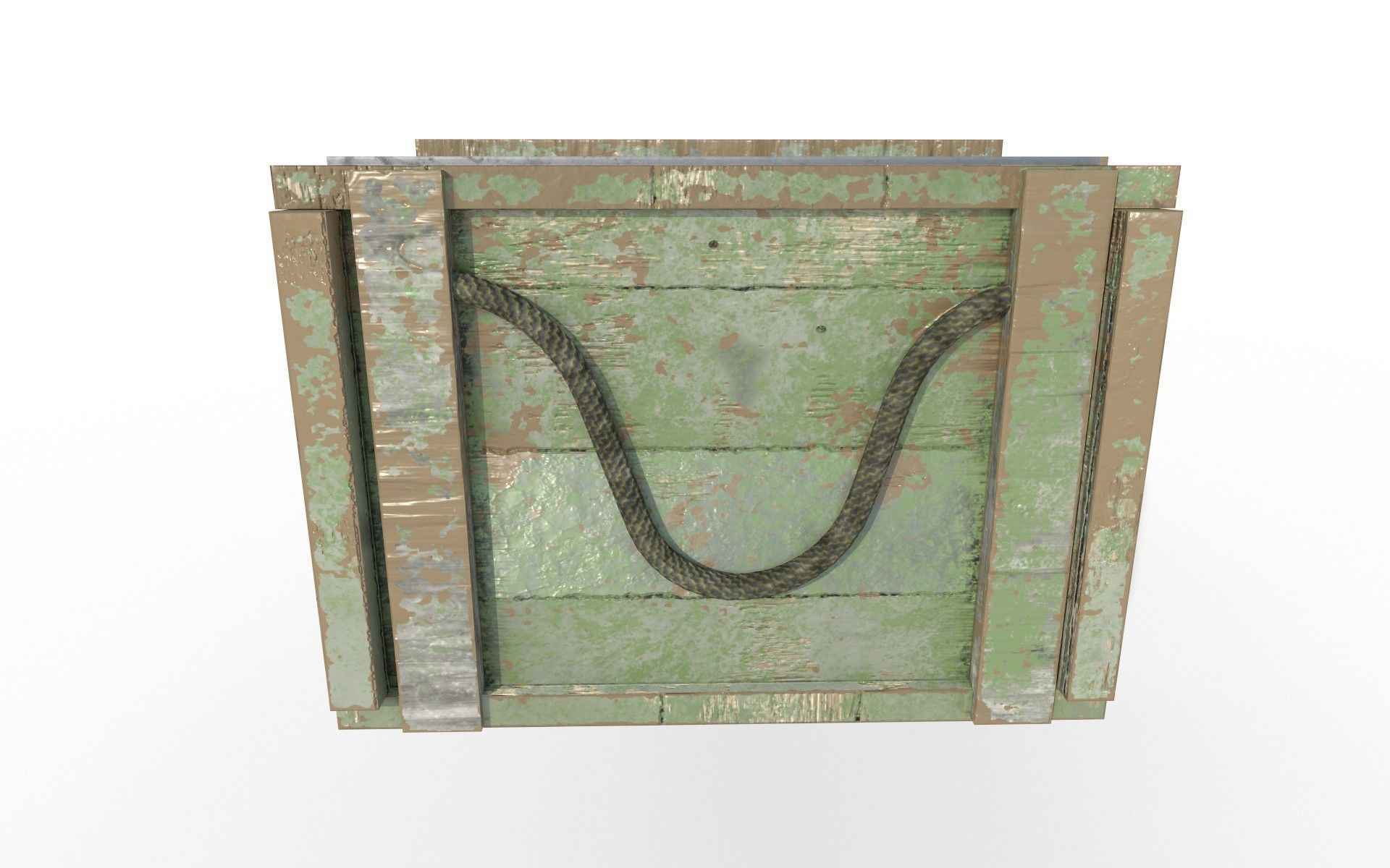 Old military crate  Low-poly 3D model_7