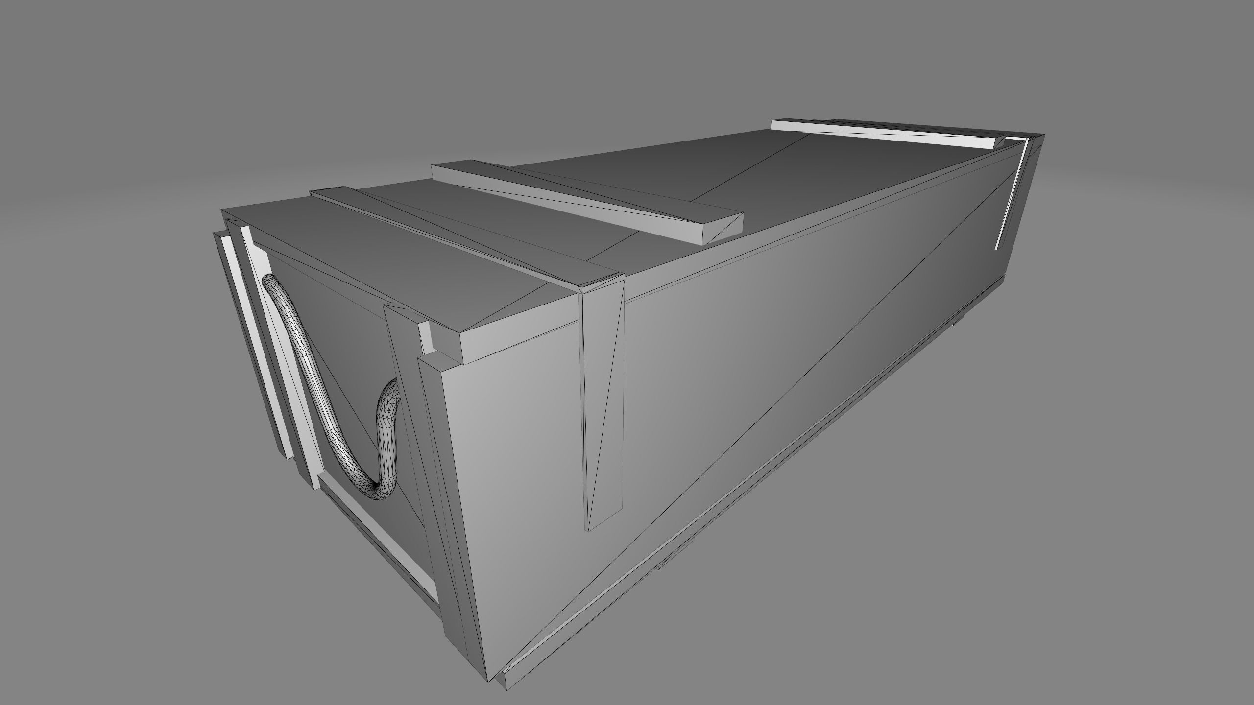 Old military crate  Low-poly 3D model_9