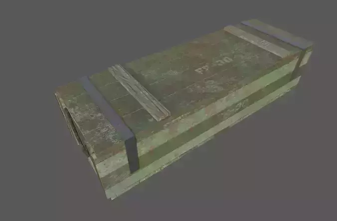 Old military crate  Low-poly 3D model Old military crate  Low-poly 3D model
