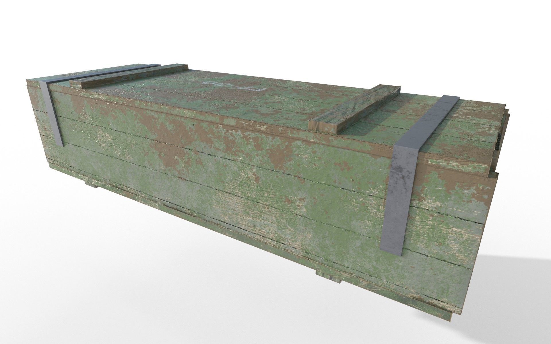 Old military crate  Low-poly 3D model_6