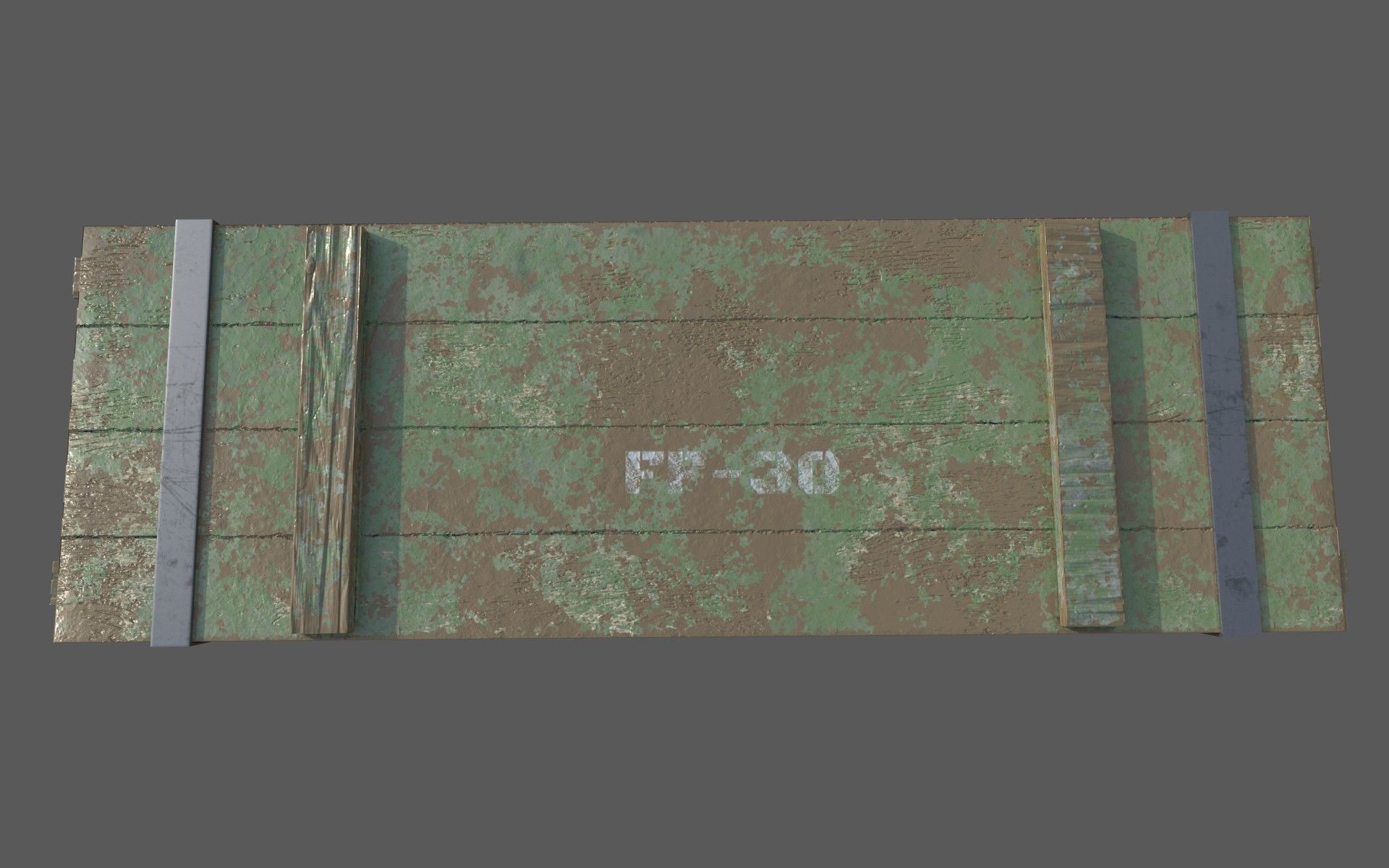 Old military crate  Low-poly 3D model_1